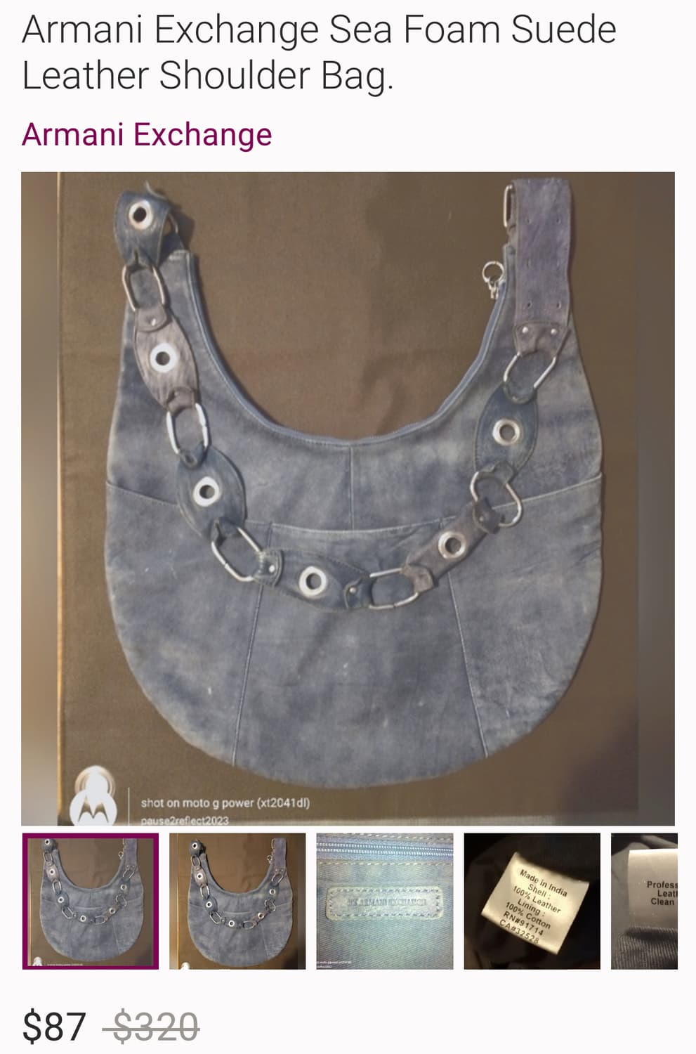 아르마니 익스체인지 스웨이드 백 상품이미지9