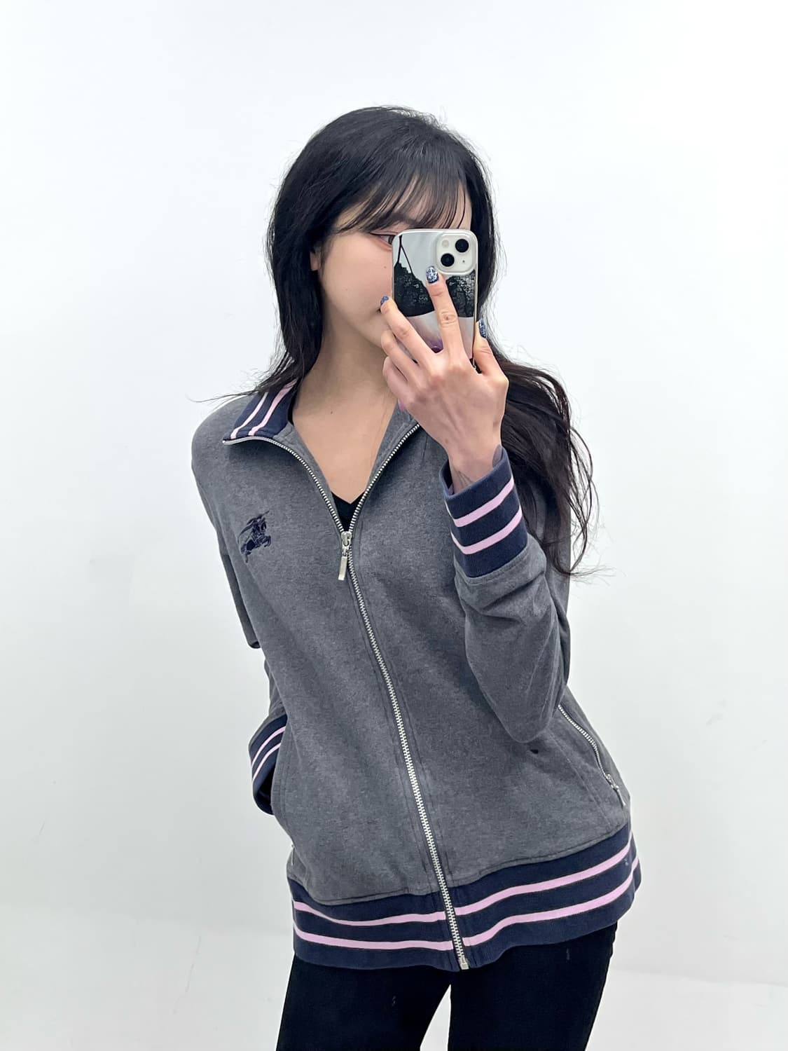 Burberry 블랙라벨 자카드 그랙픽 집업 상품이미지1