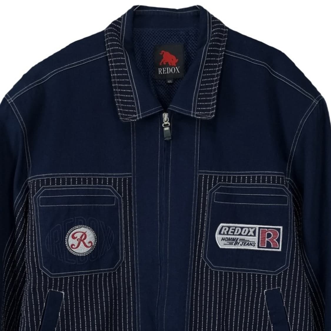 [레드옥스] 빈티지 스트라이프 블루종 자켓 네이비 M19616 상품이미지4
