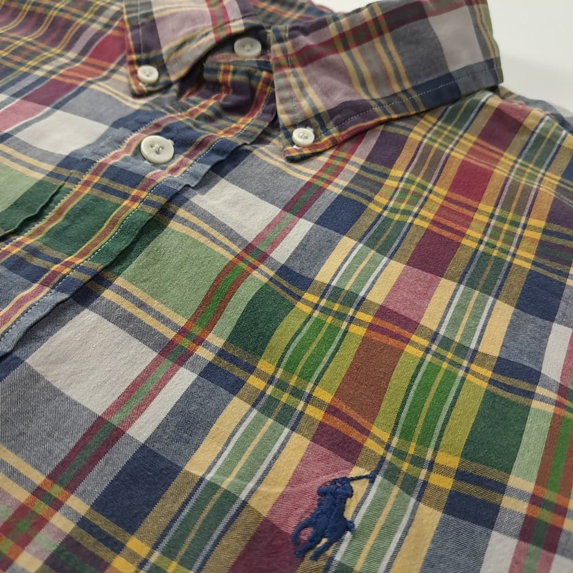 CK457 XL 폴로 00s 인도판 클래식 매드라스 반팔 셔츠 남방 상품이미지4