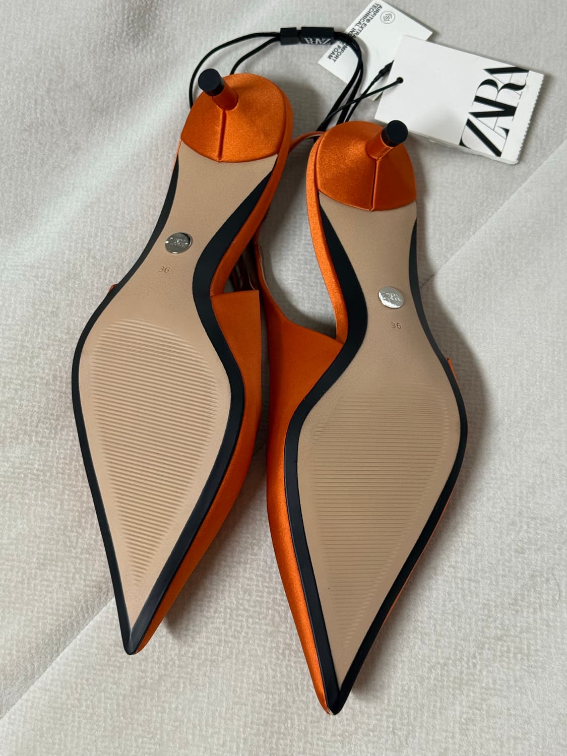 ZARA 자라 오렌지 새틴 슬링백 상품이미지8