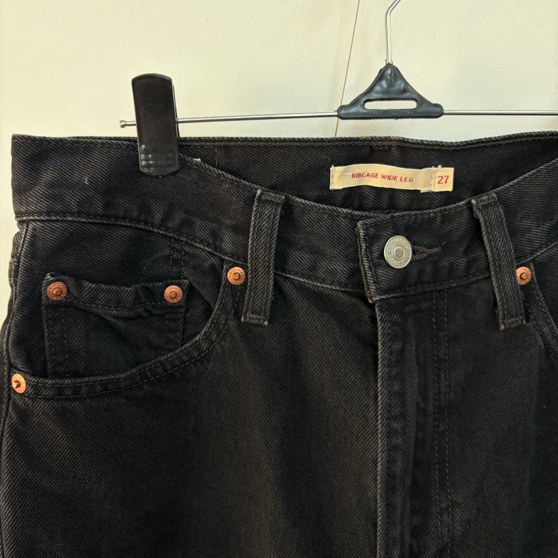 리바이스 블랙 와이드 데님 팬츠 상품이미지2