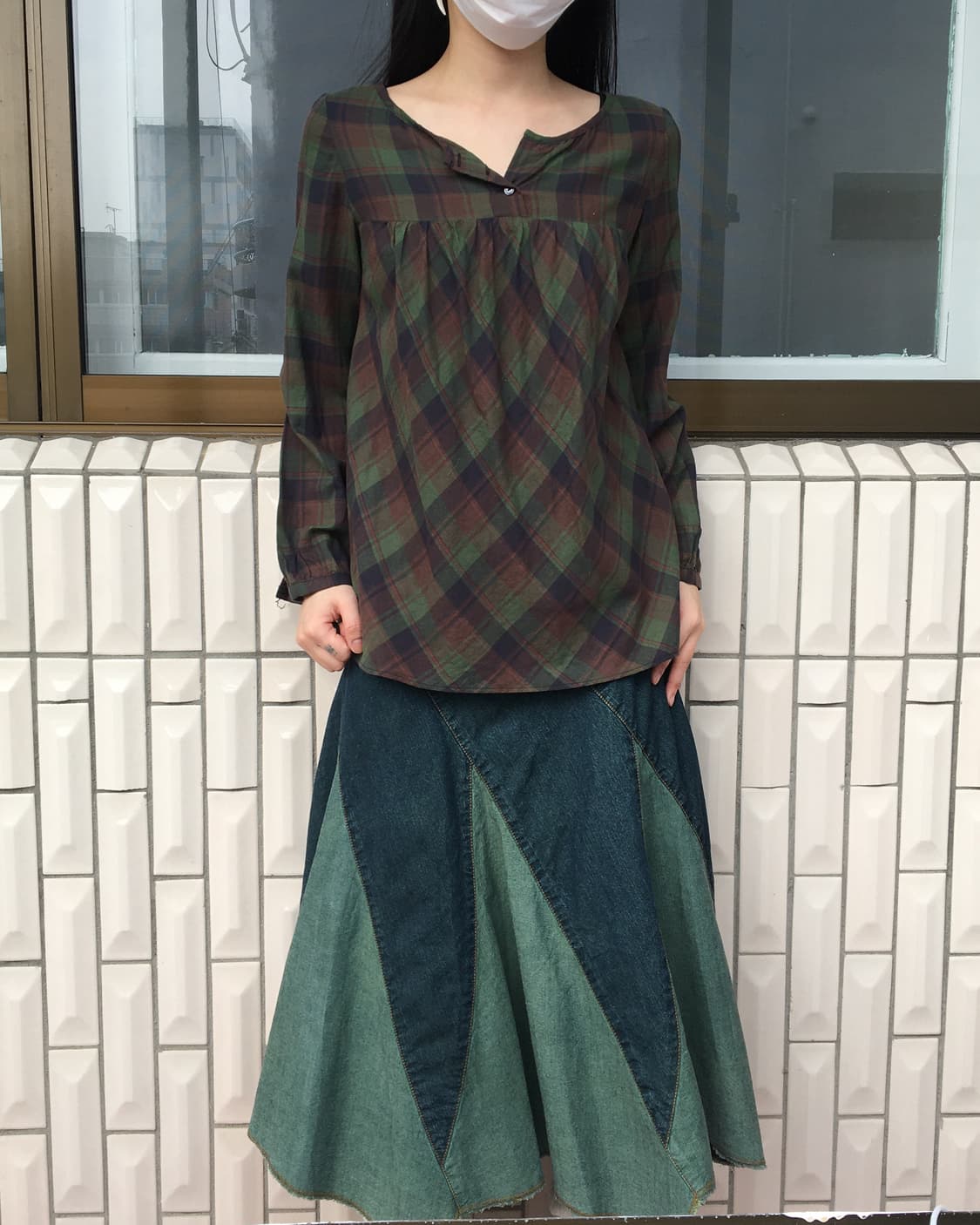 Check pattern blouse 상품이미지1