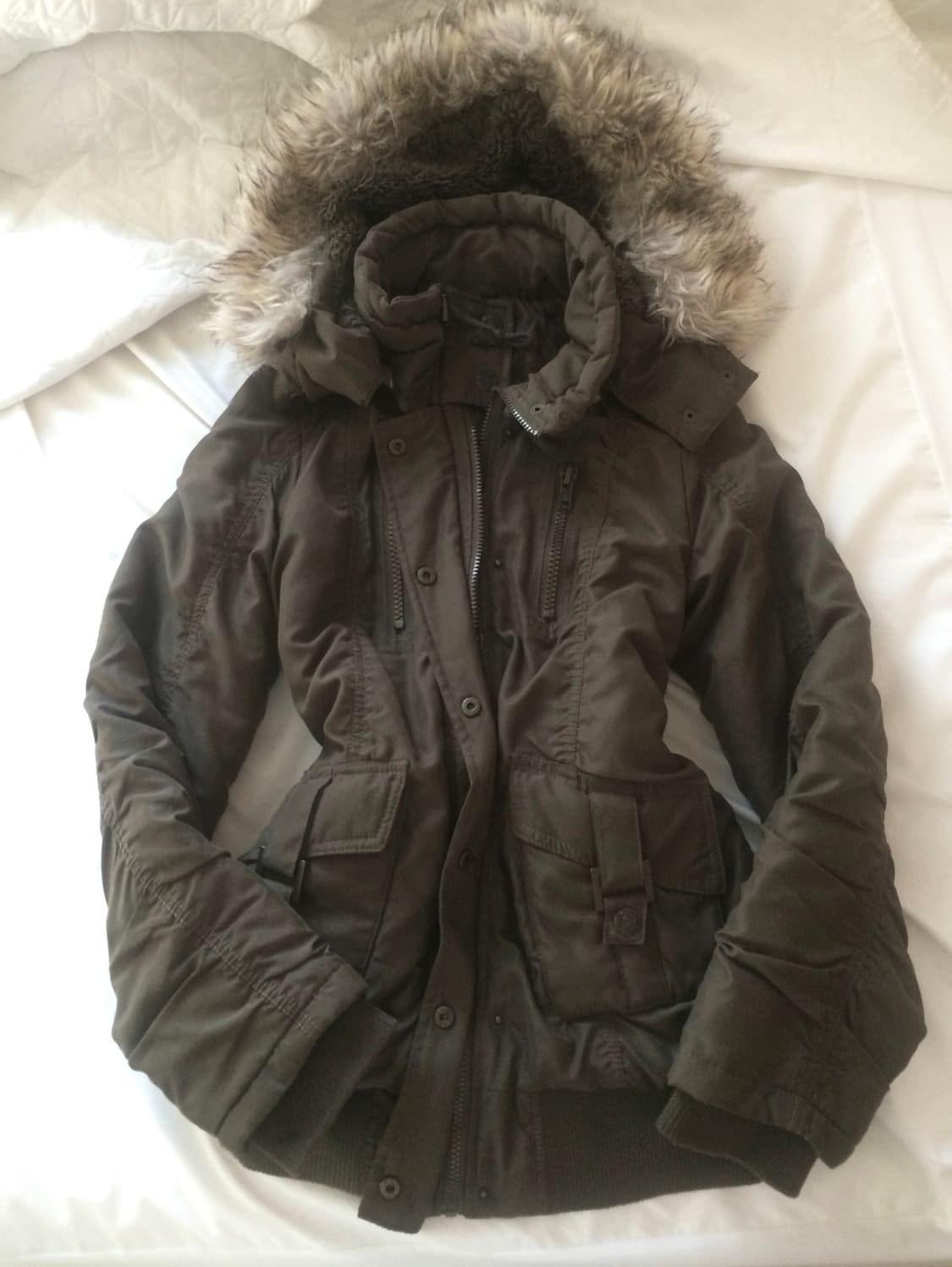 빈티지 퍼 후드 패딩 셔링 자켓 지퍼 y2k 야상 상품이미지2