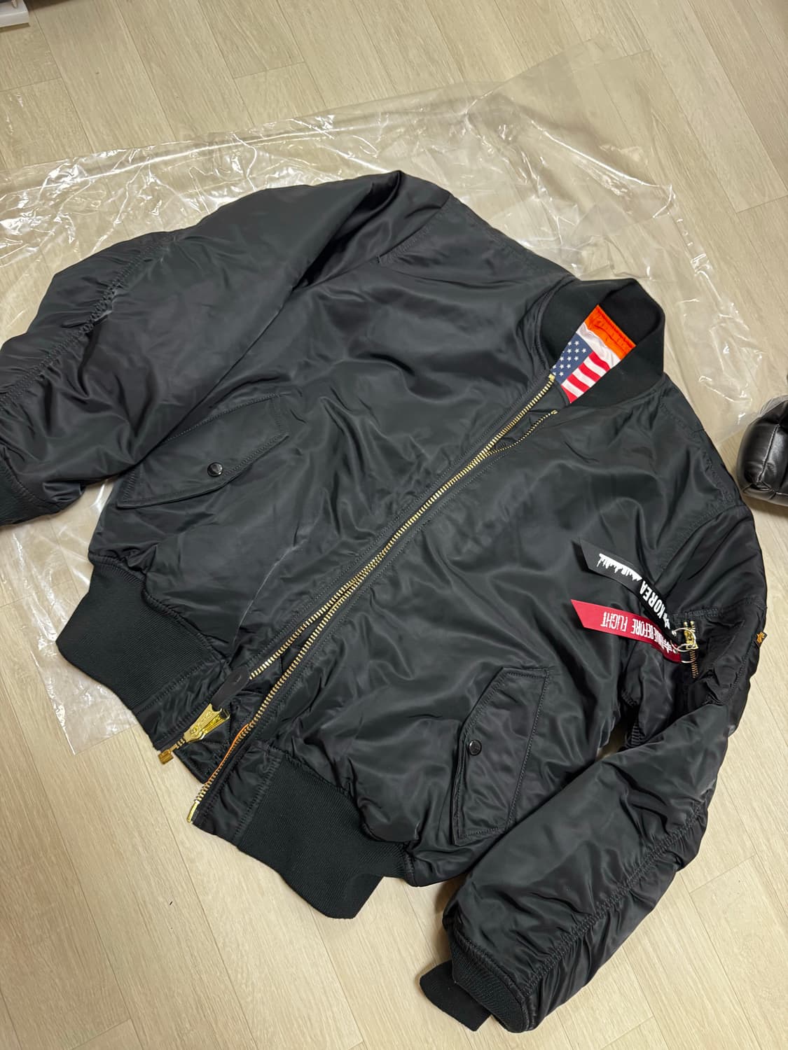 [L] 알파인더스트리 MA-1 블랙 봄버 자켓 상품이미지1