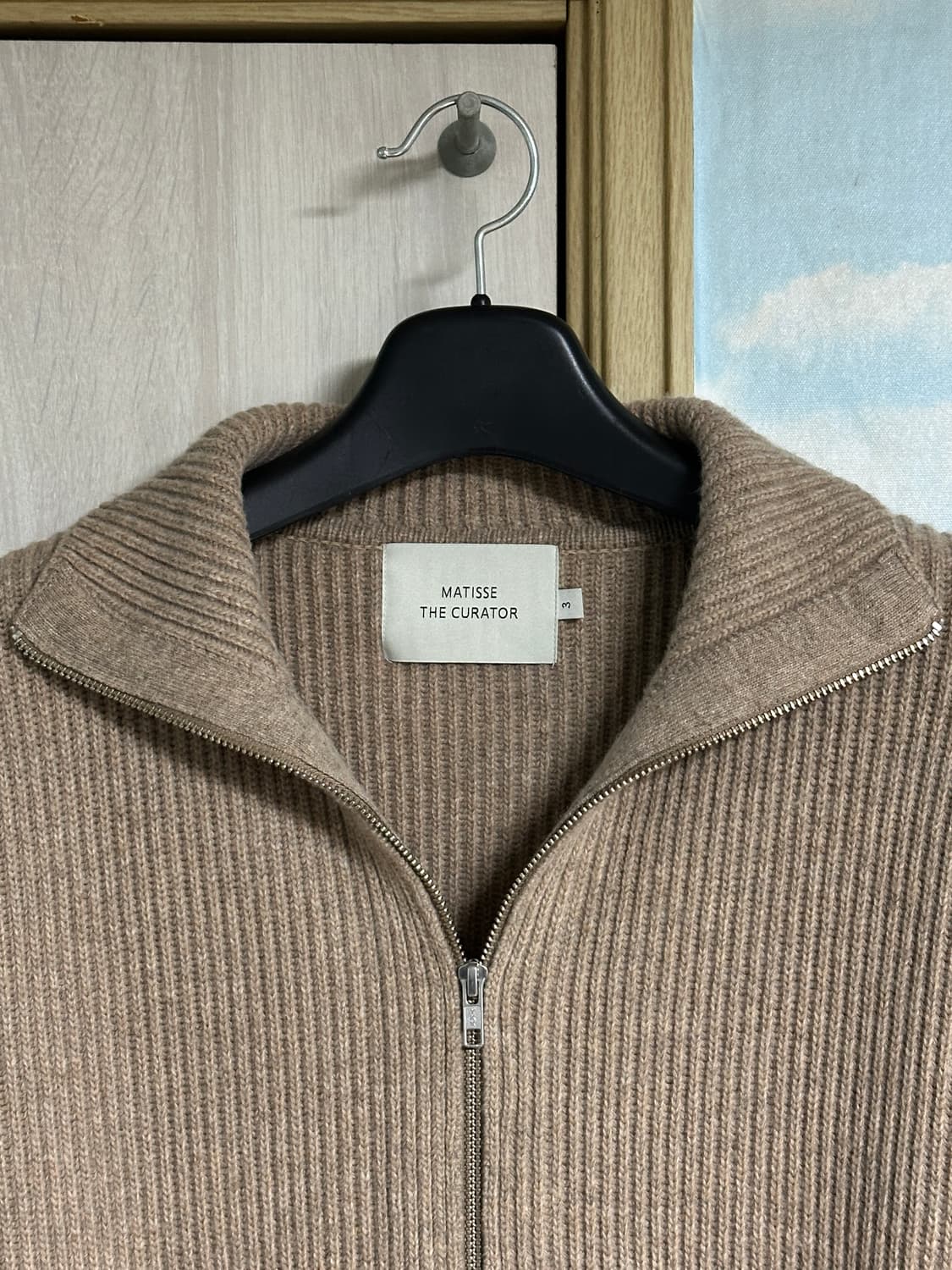 (3) 마티스더큐레이터 풀집업 니트 베이지 상품이미지3