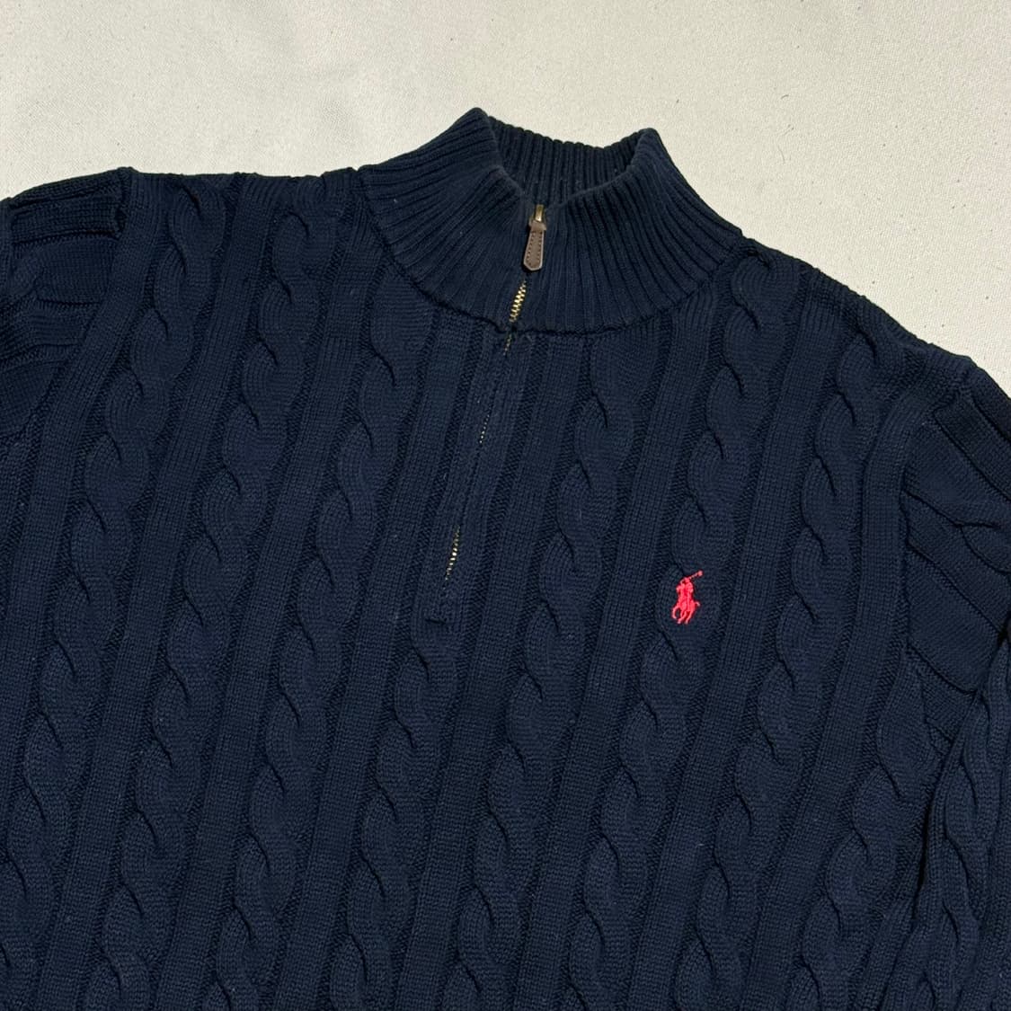 L 폴로랄프로렌 네이비 케이블 니트 집업 상품이미지1