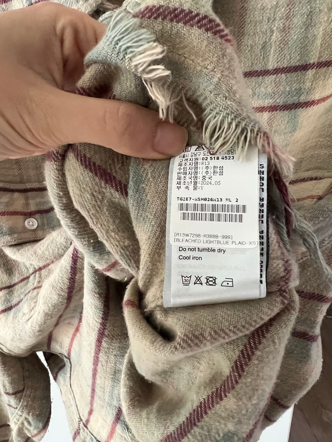 R13 김고은 체크셔츠 상품이미지4