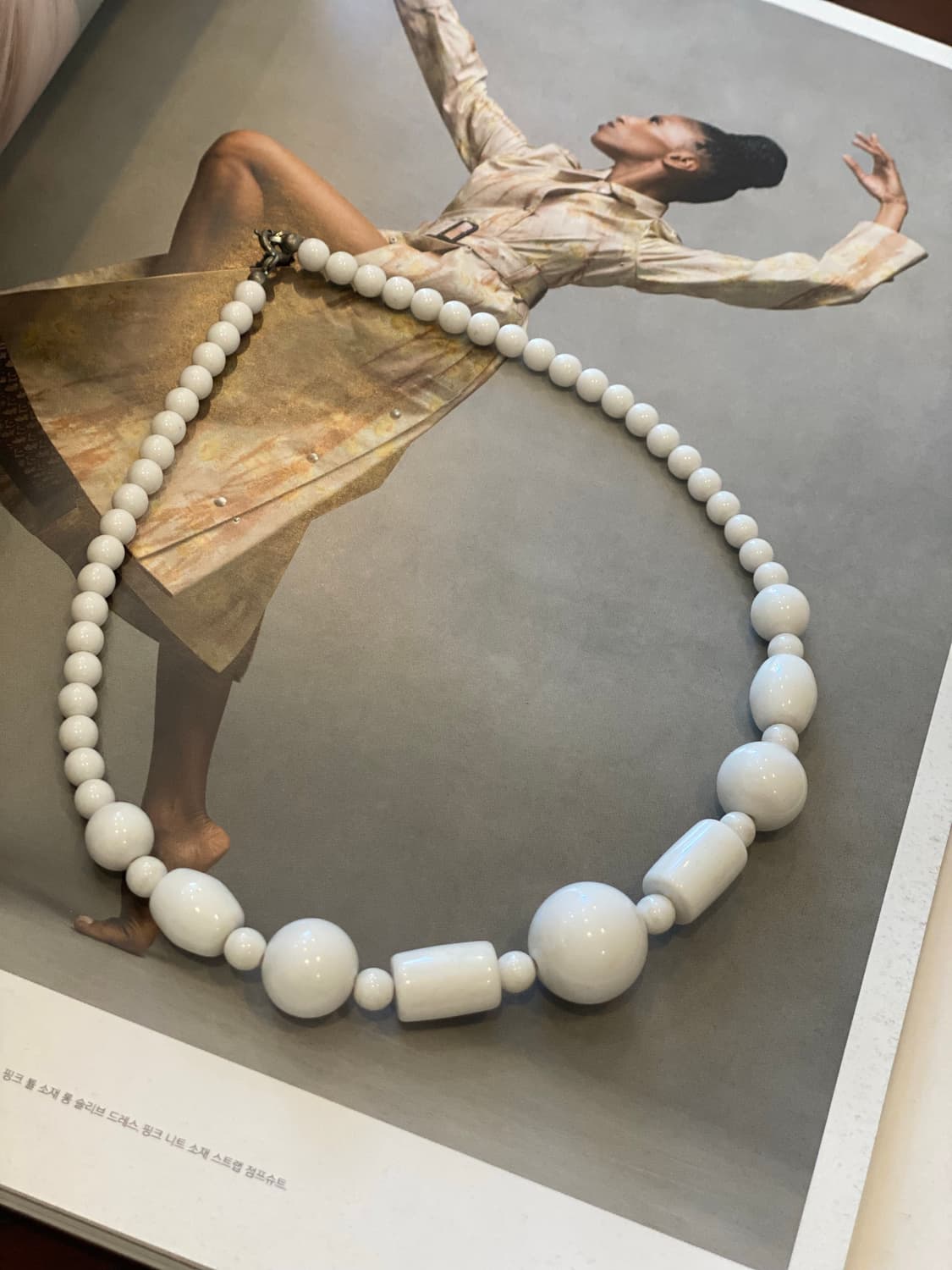 빈티지 화이트 비즈 목걸이 상품이미지2