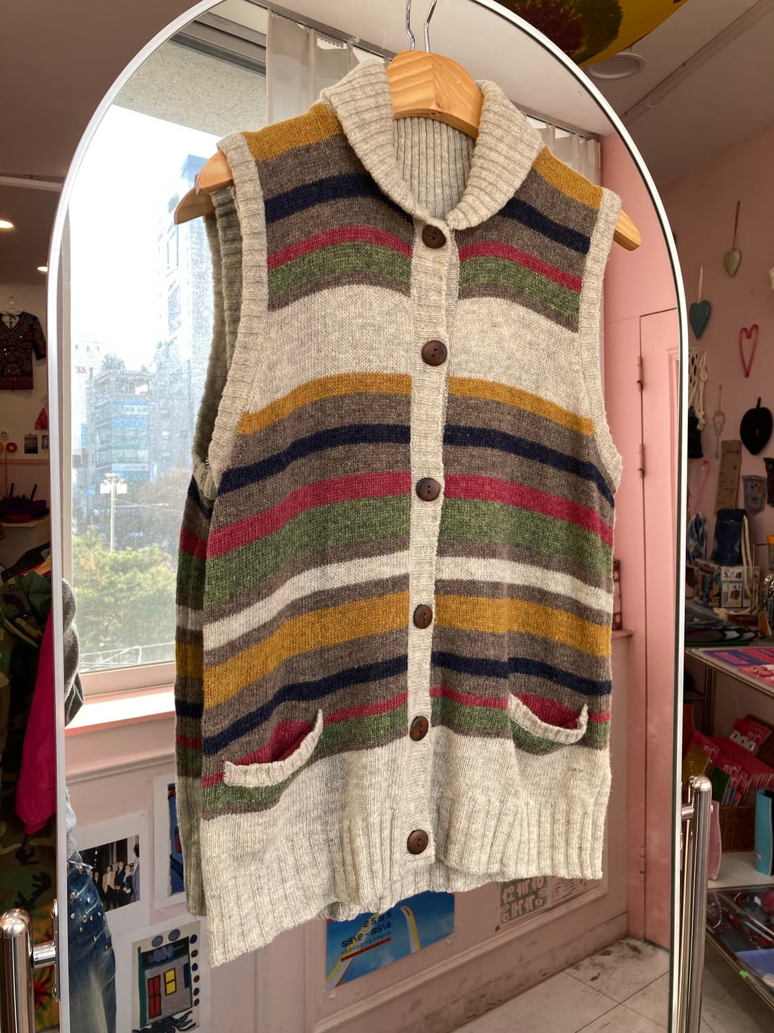 에스닉 스트라이프 레인보우 베스트 상품이미지1