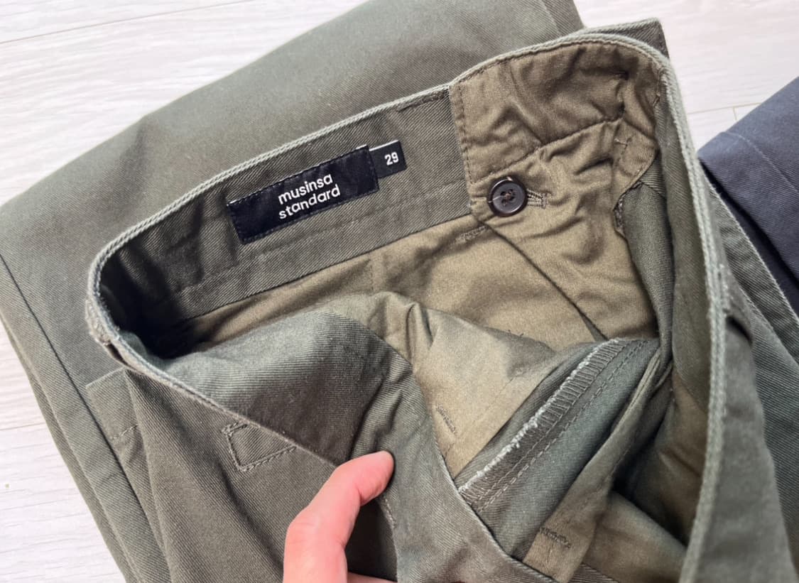 무신사 와이드 치노팬츠 29 [카키] 상품이미지4