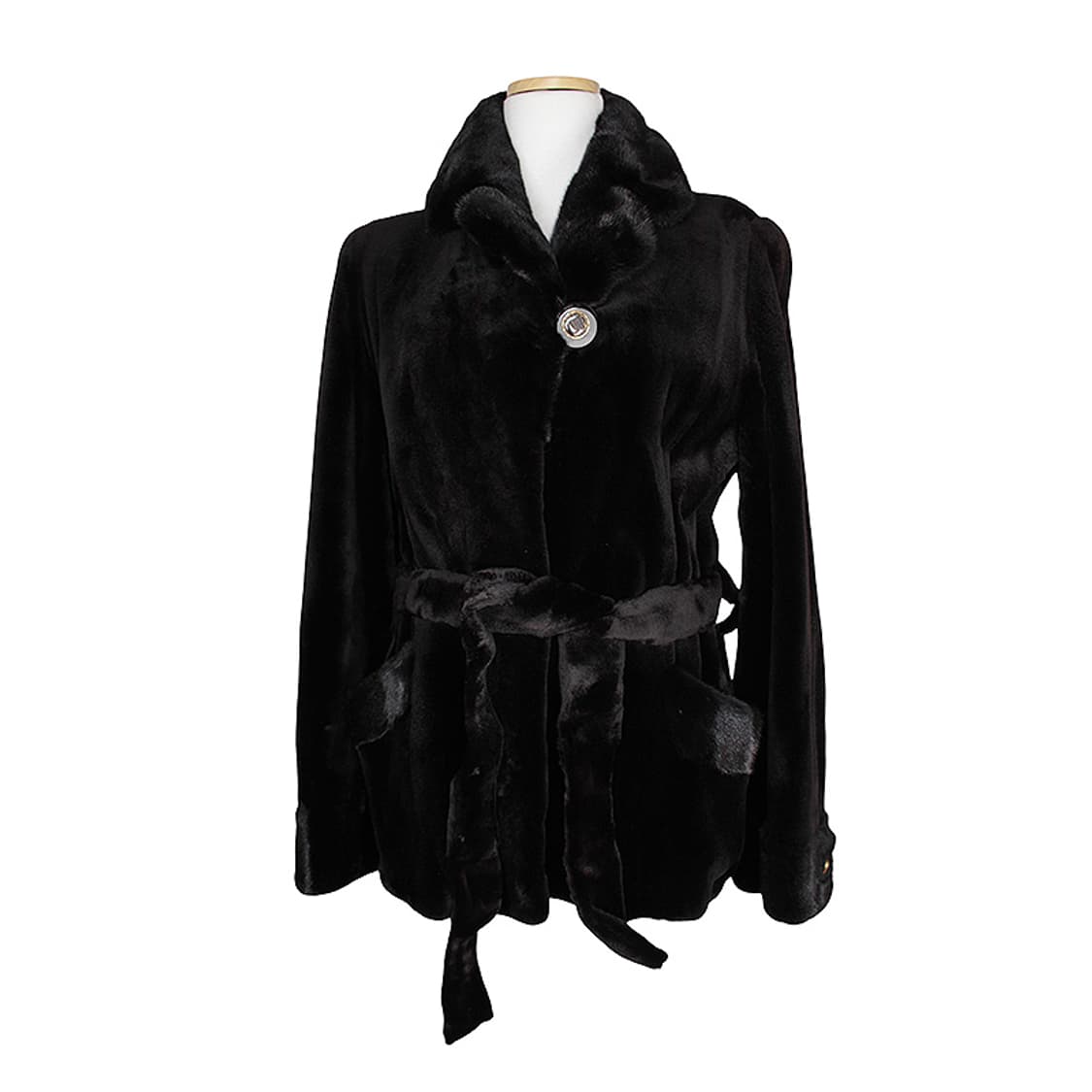 부르다 문 블랙 쉐이빙 밍크 하프 코트 44, 55 상품이미지1