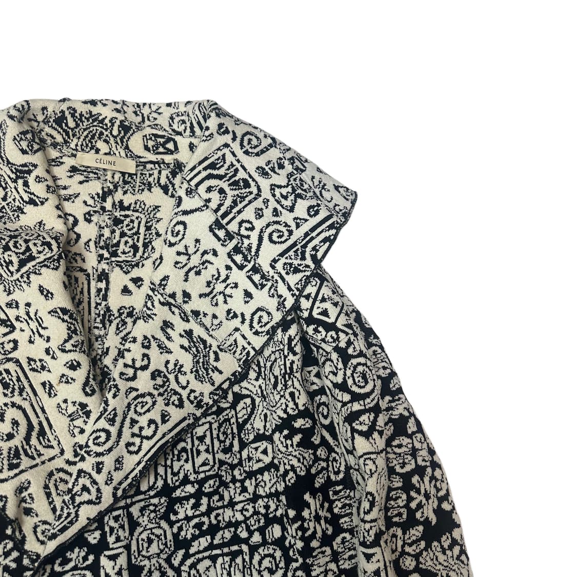 셀린느 블랙앤화이트 자카드니트코트 36 Size 상품이미지2