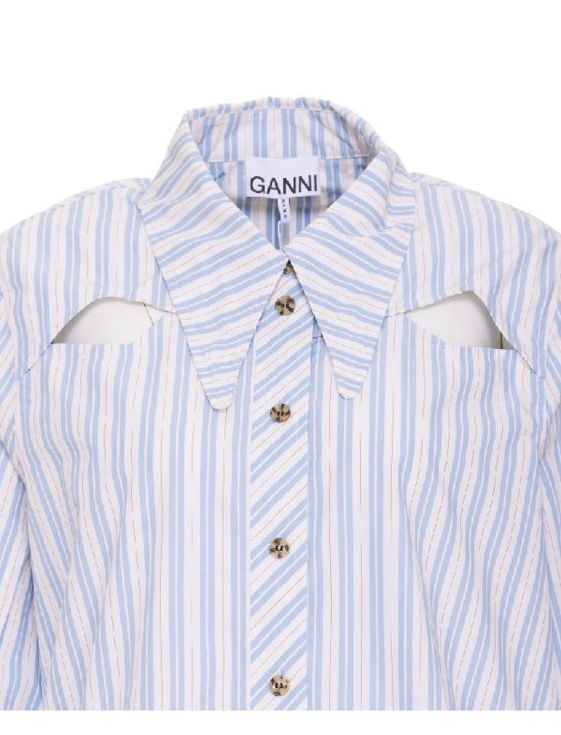 Ganni 가니 스트라이프 컷아웃 셔츠 상품이미지3