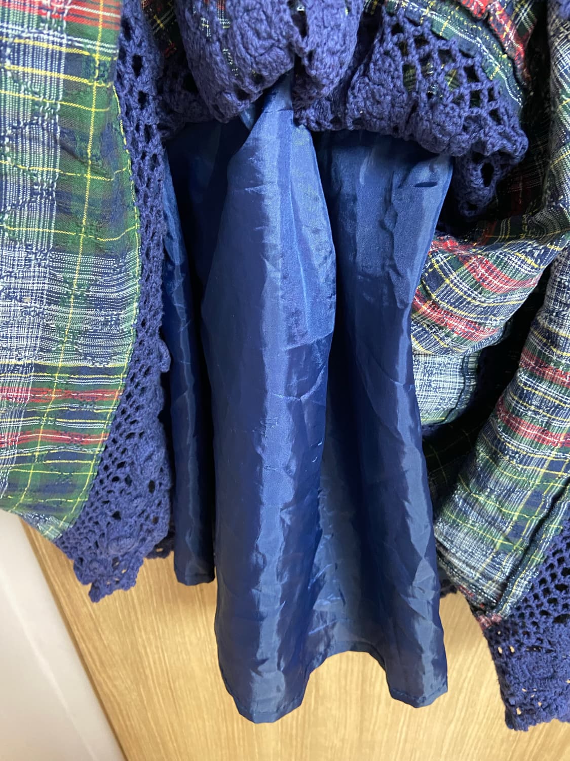 재팬빈티지 체크 롱스커트 네이비 상품이미지3