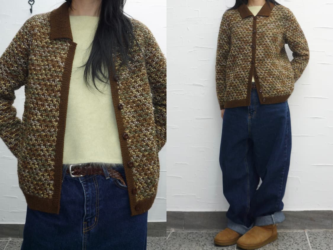 chestnut crochet cardigan 상품이미지1
