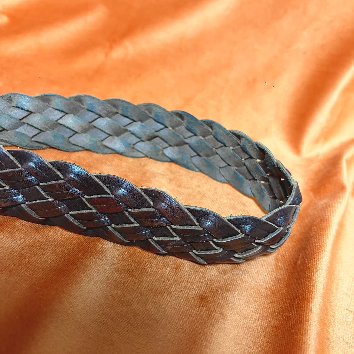 메탈링 버클 브레이디드 레더 벨트 상품이미지5