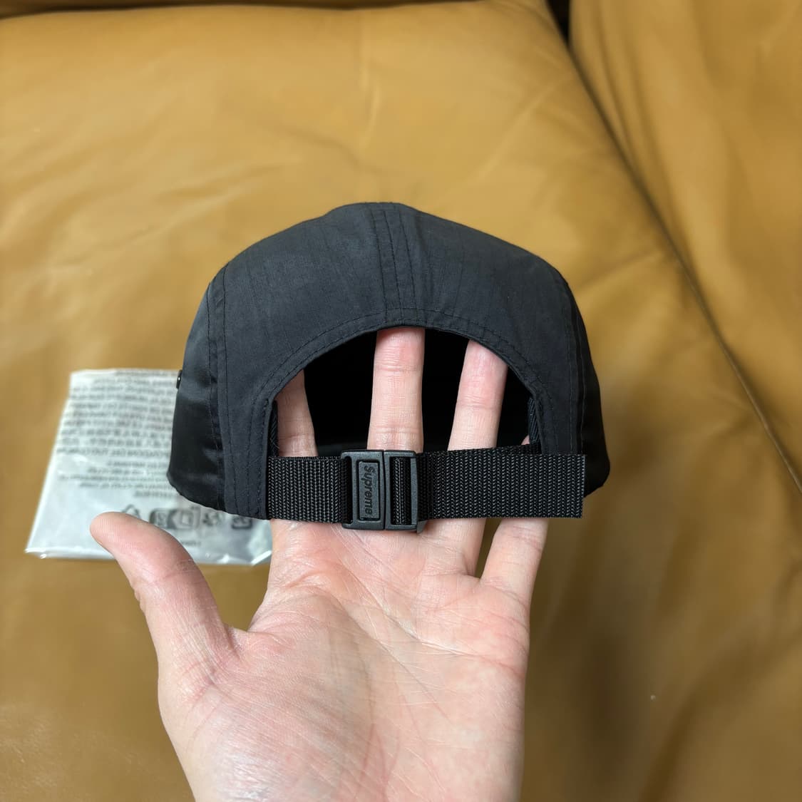 슈프림 캠프캡 모자 박스로고 왁스드 립스탑 블랙 상품이미지7