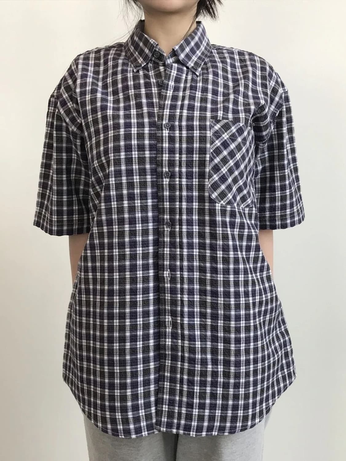 Rarity Check Short Sleeve Shirt Purple 상품이미지2
