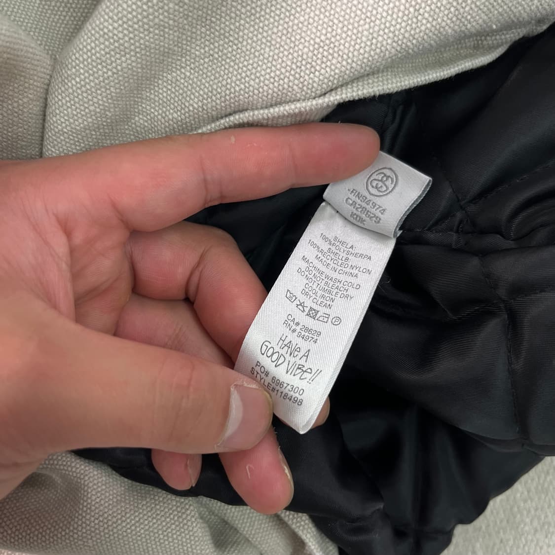 105 스투시 23fw 워시드 캔버스 워크자켓 본 화이트   상품이미지7