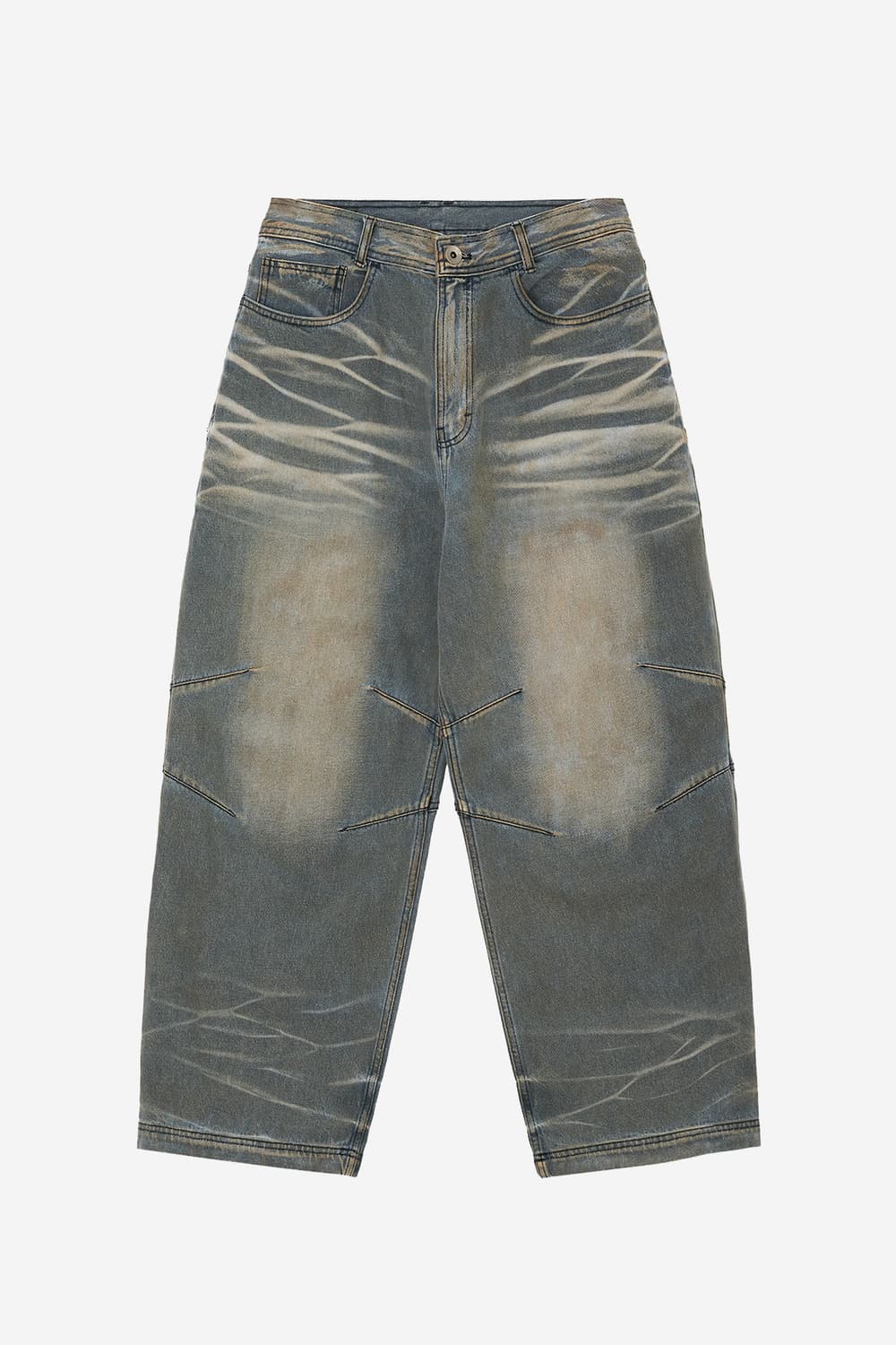 EMBOSSED WAVE WASHING WIDE DENIM PANTS 상품이미지1