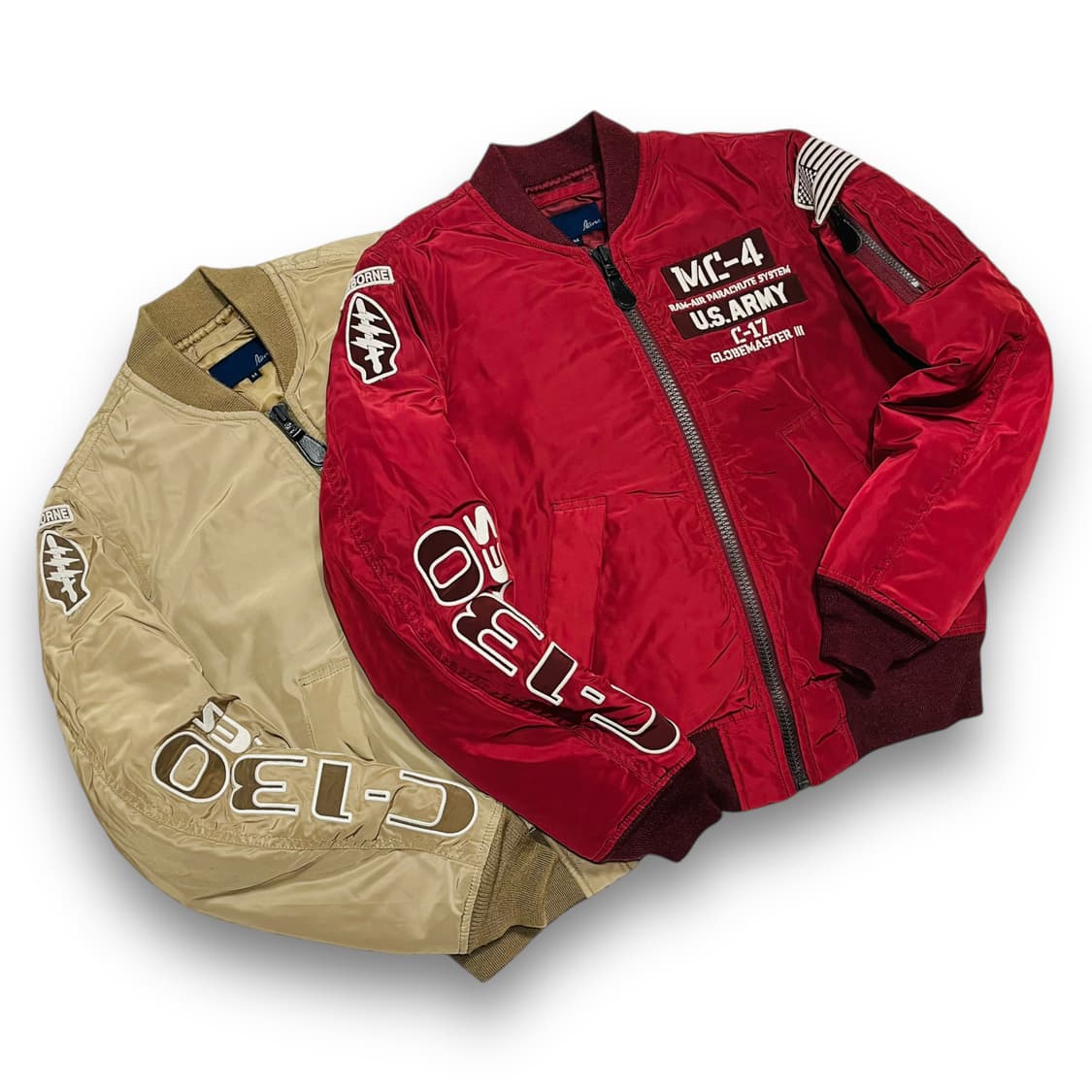 아비렉스 M.F.F ARMY MA-1 항공 점퍼 베이지/버건디 상품이미지1