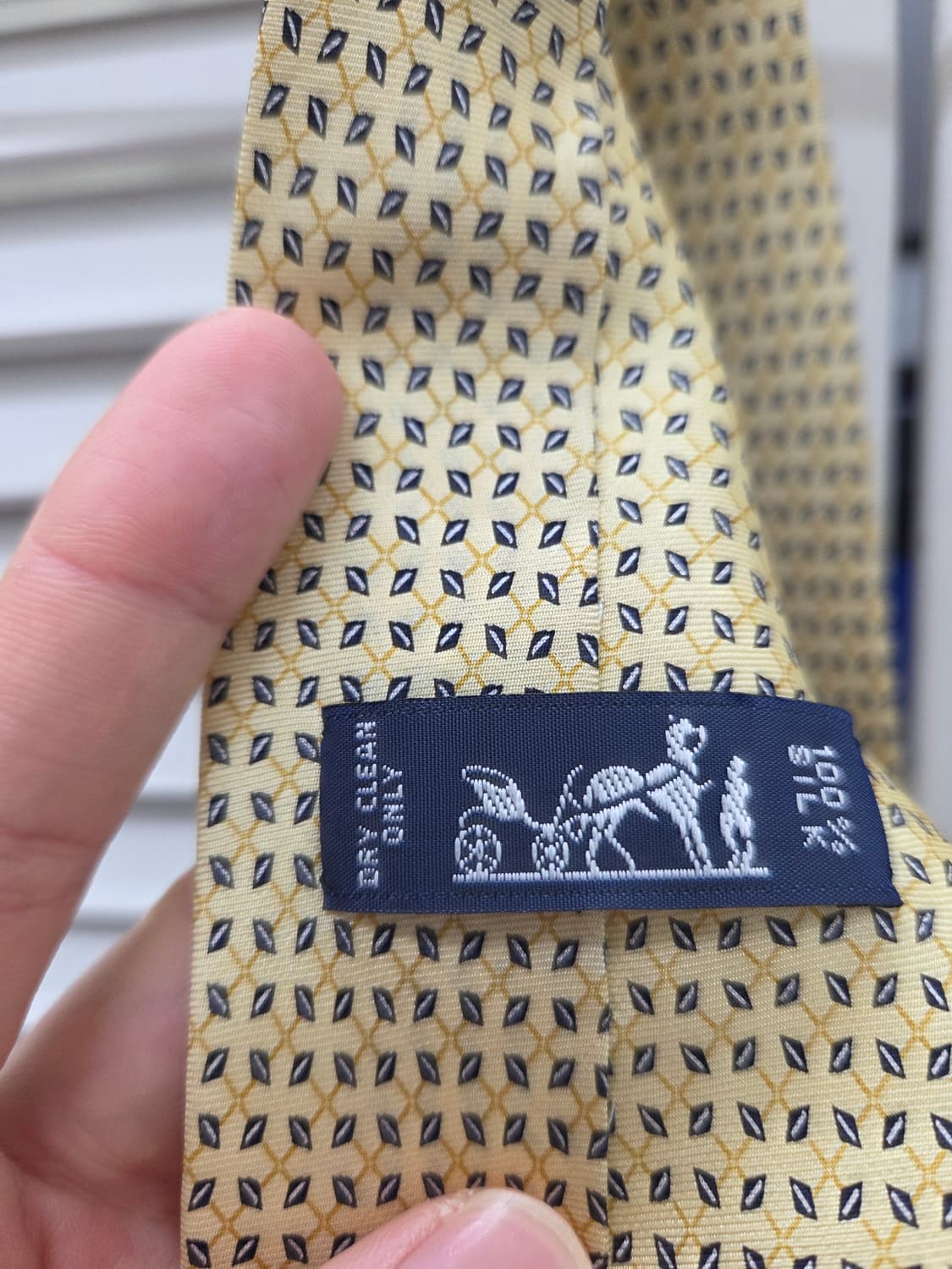 에르메스 옐로 패턴 실크 타이 상품이미지4