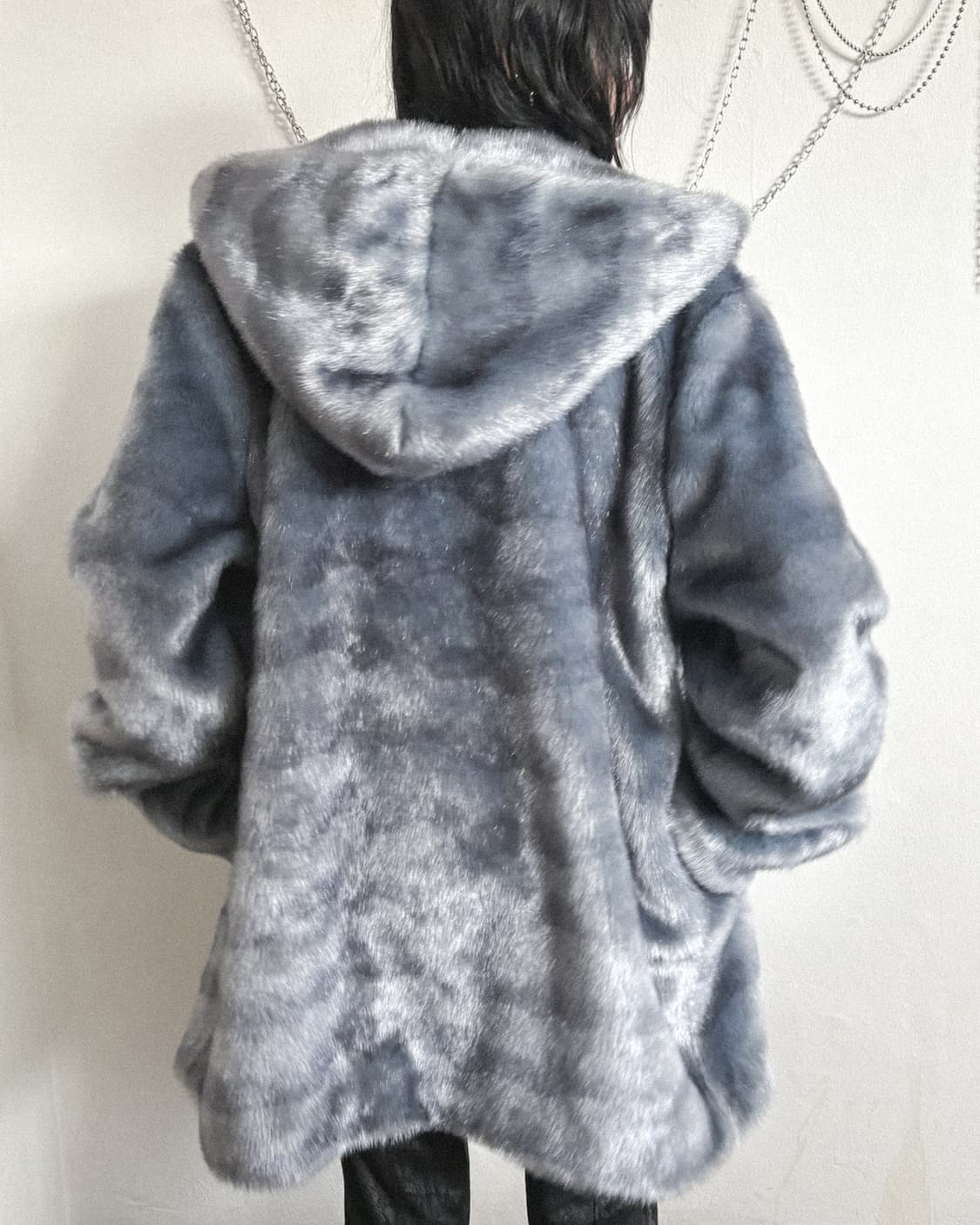 usa vintage faux fur hoodie coat 상품이미지2