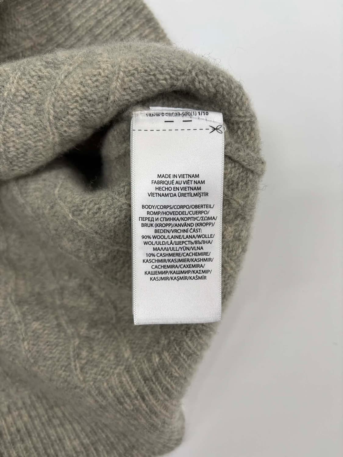 폴로 랄프로렌 신형 라벨 그레이 걸즈 브이넥 케이블 니트(M) 상품이미지5