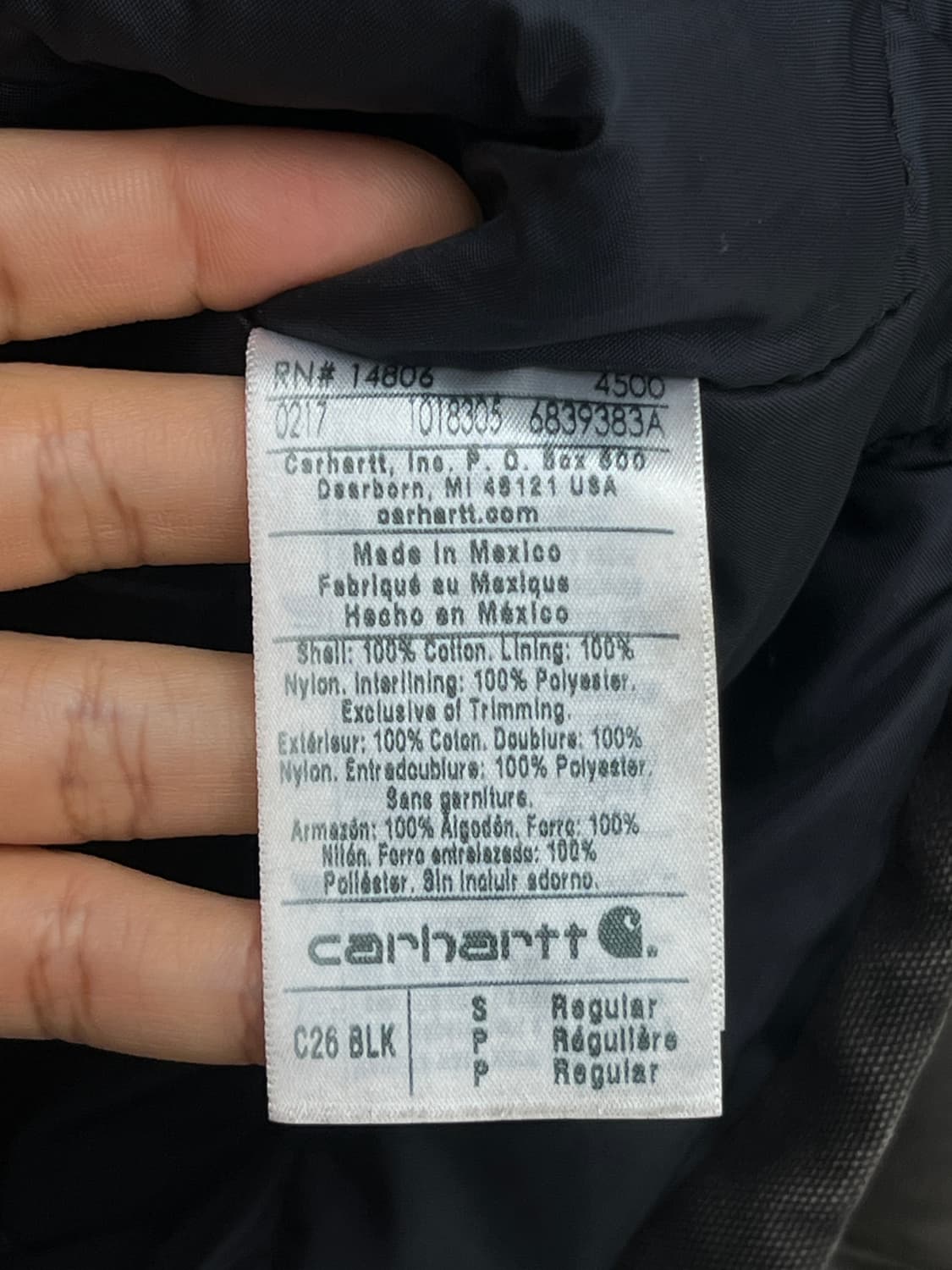 칼하트 C26 페이드 블랙 워크 자켓 상품이미지7