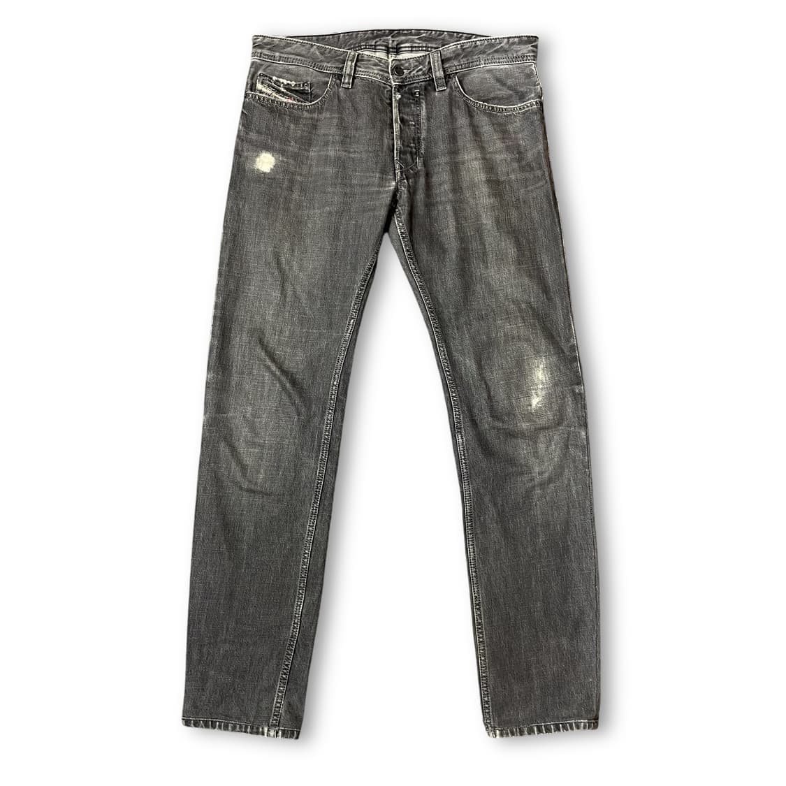 (33) 디젤 그레이 데미지 흑청 워싱 데님 팬츠 상품이미지1