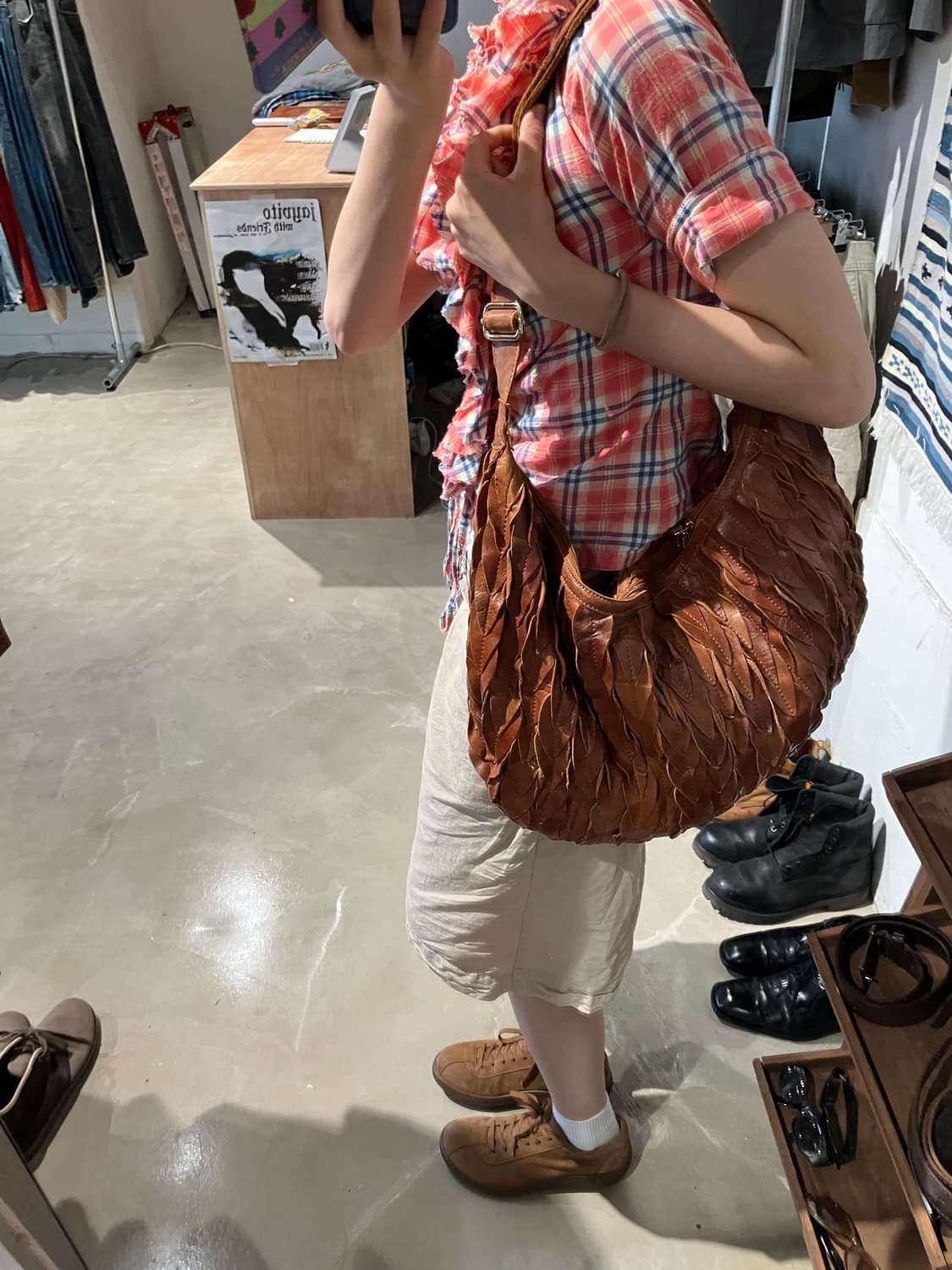 Furla 레더 위빙 숄더백 상품이미지5