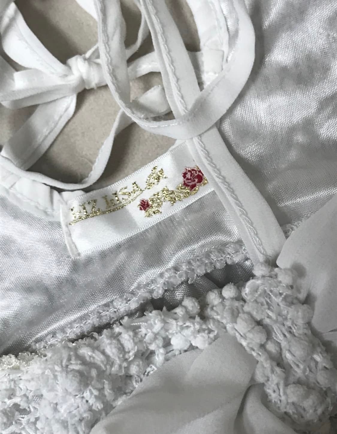 고전 리즈리사 화이트 리본 니트 블라우스 라떼 히메 갸루 러블리 로걀 상품이미지2