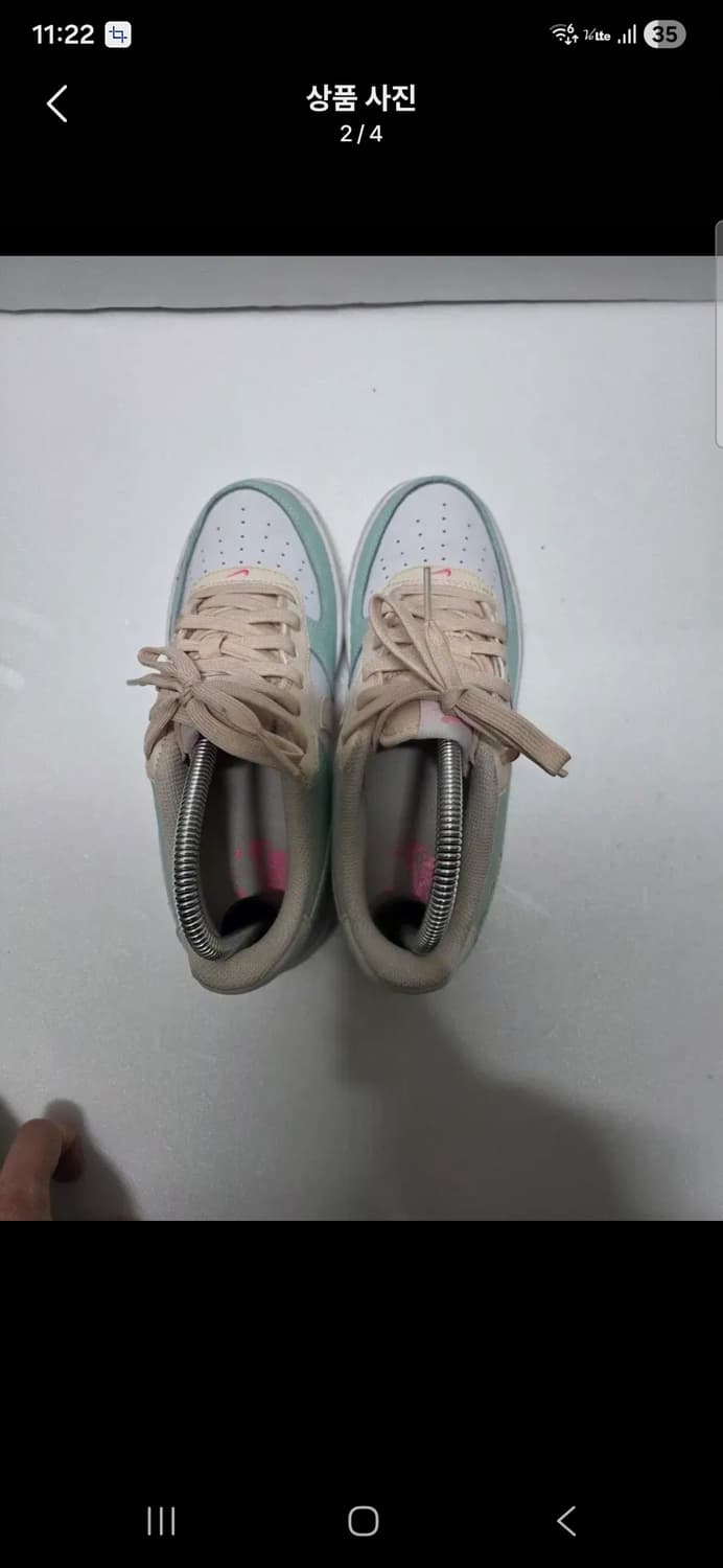 정품 나이키 에어포스1 민트/베이지 여성 스니커즈  사이즈 240 상품이미지1