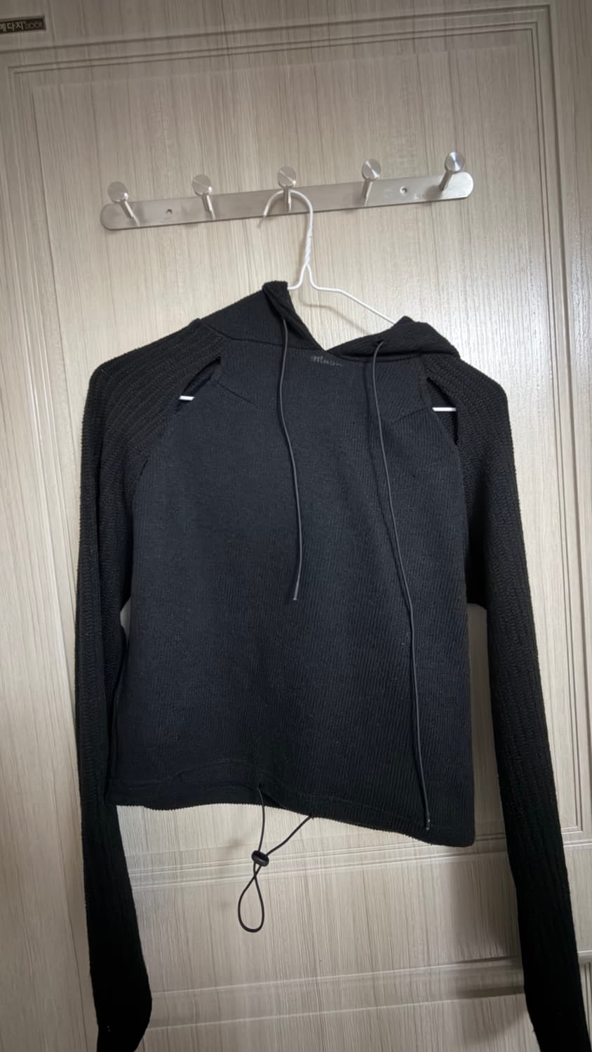 타입서비스 Knitted Side Slit Hoodie [Black] 상품이미지2