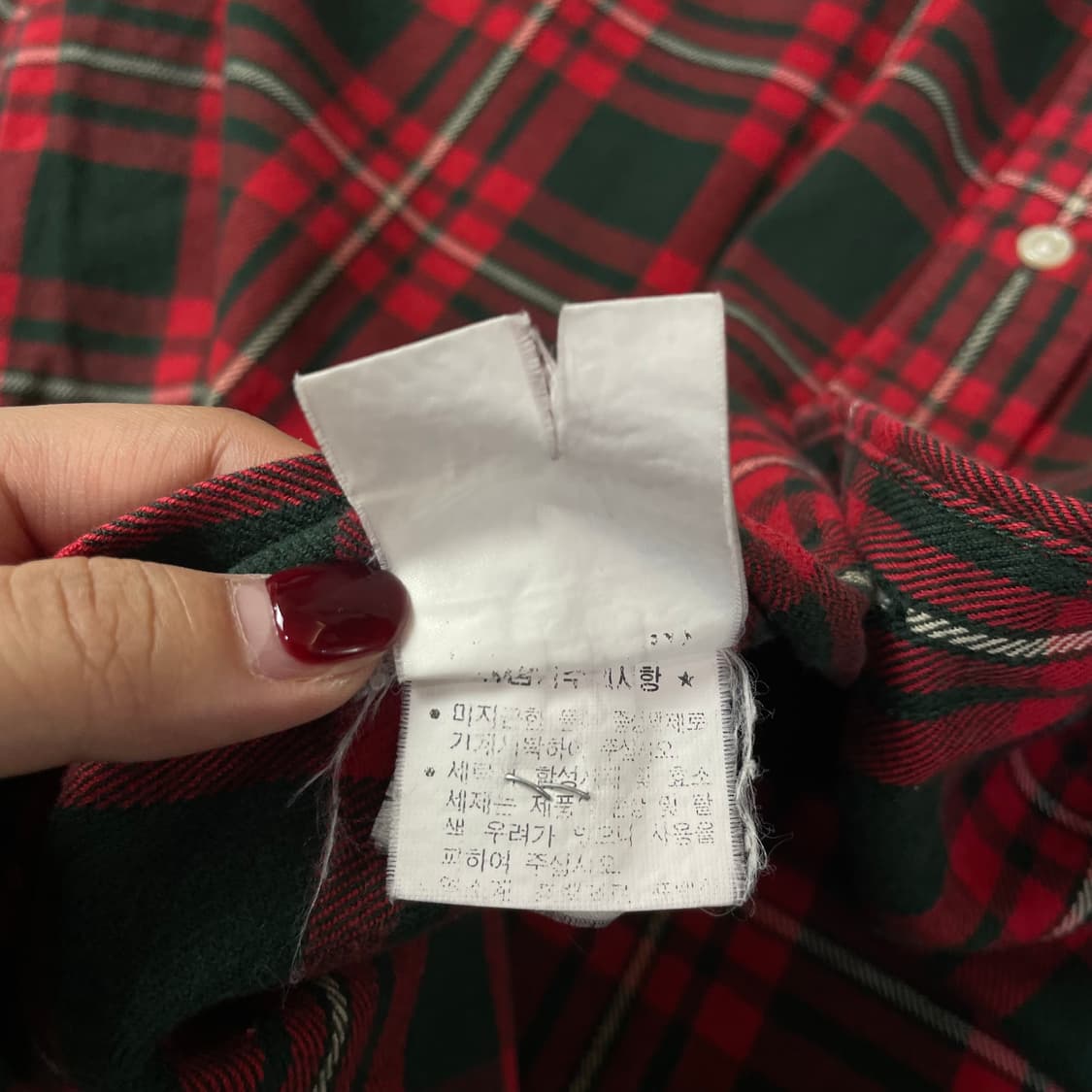 폴로 랄프로렌 레드 블랙 체크 긴팔 셔츠 커스텀핏 XXL 상품이미지5