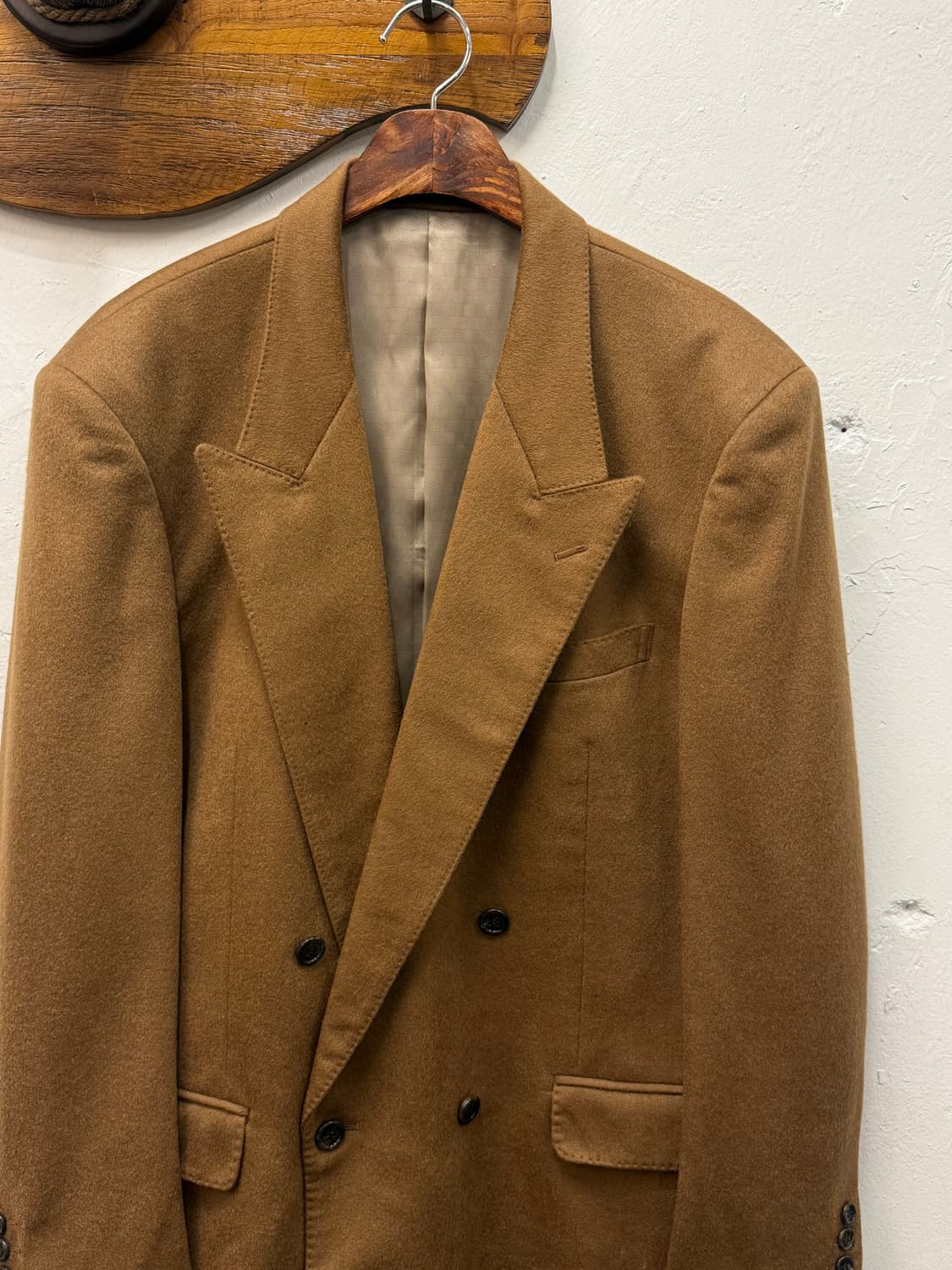 L) Cashmere 100% Camel Double-Breasted J 상품이미지2