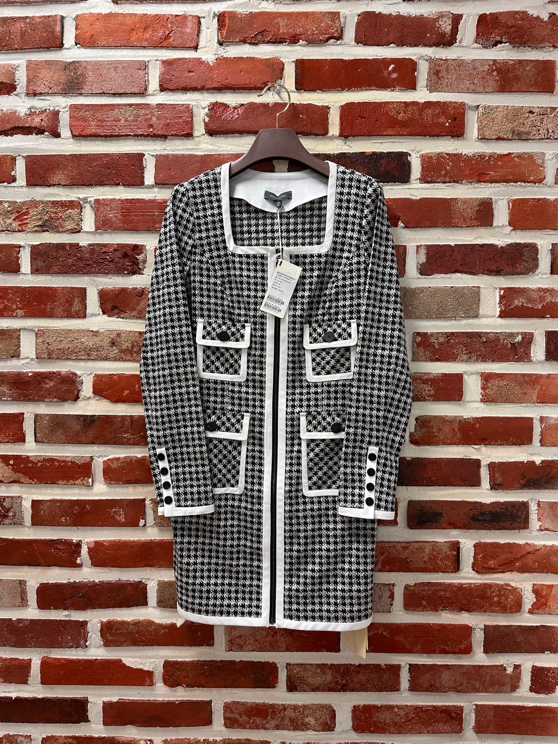 (38)메릴링 MARYLING  22AW 하운드체크 스퀘어넥 원피스 상품이미지2