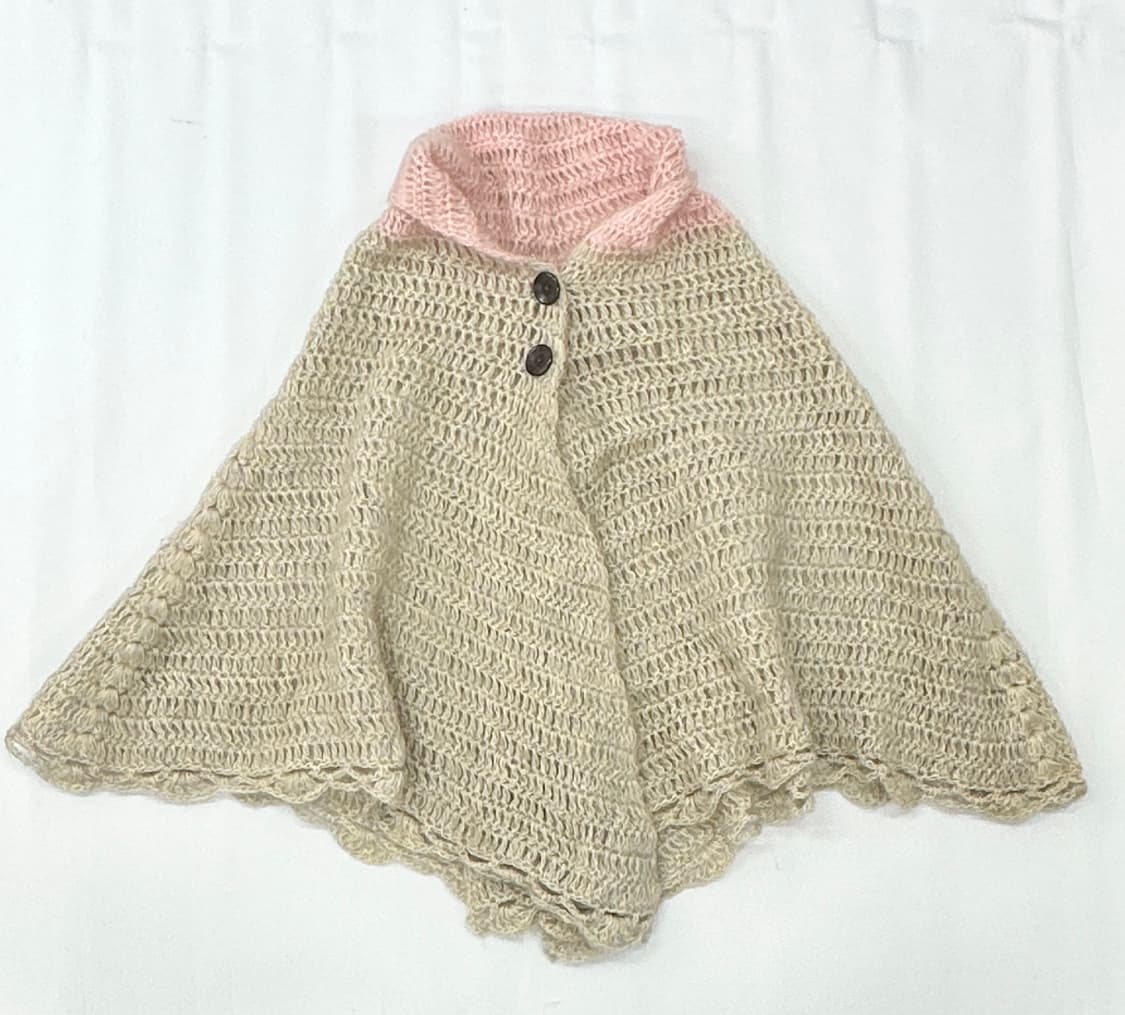 🫧하구미의 러블리 니트 케이프🫧 망토 판초 아우터 그런지 히피  상품이미지3