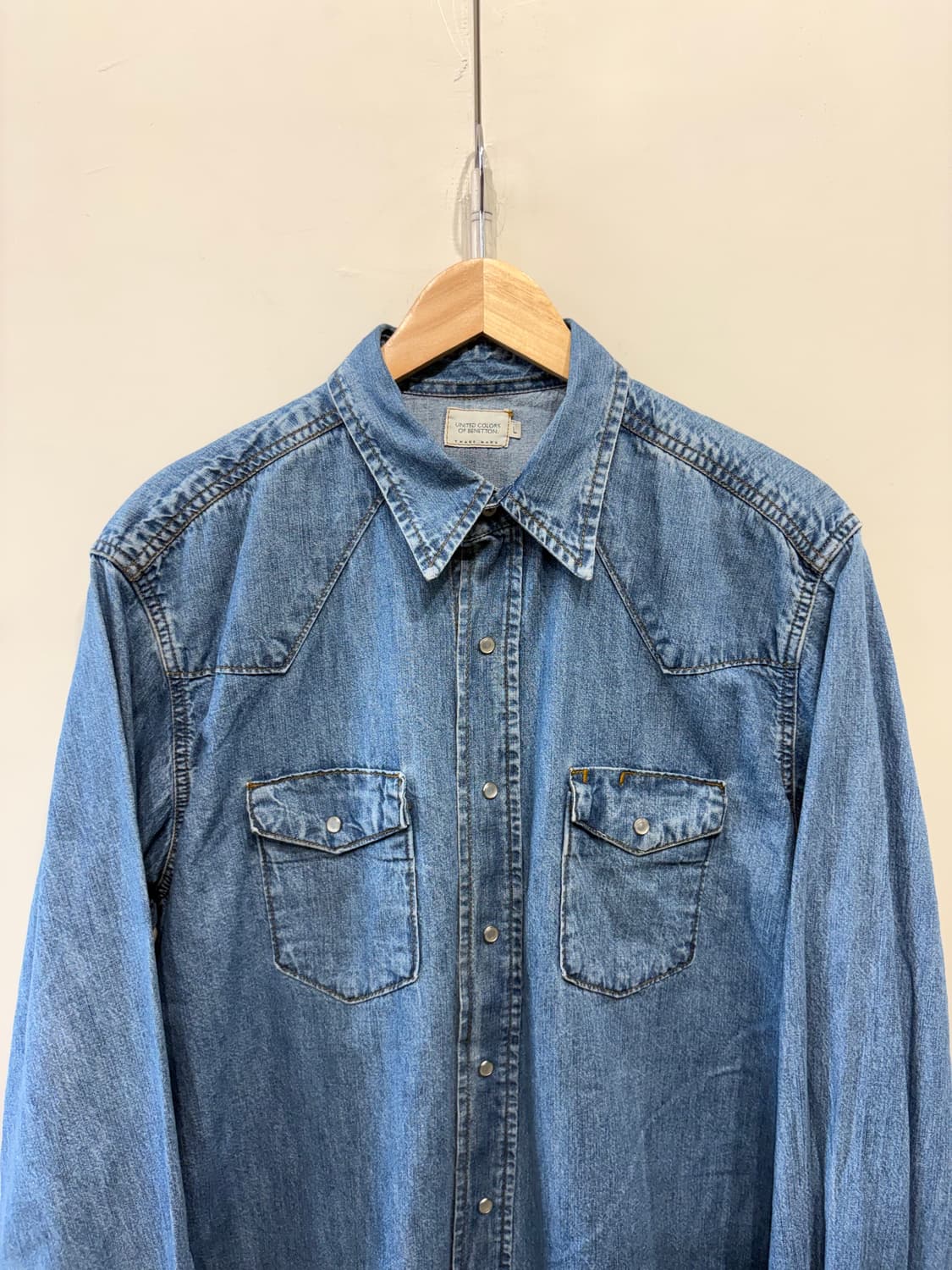 베네통 포켓 데님 셔츠 상품이미지3
