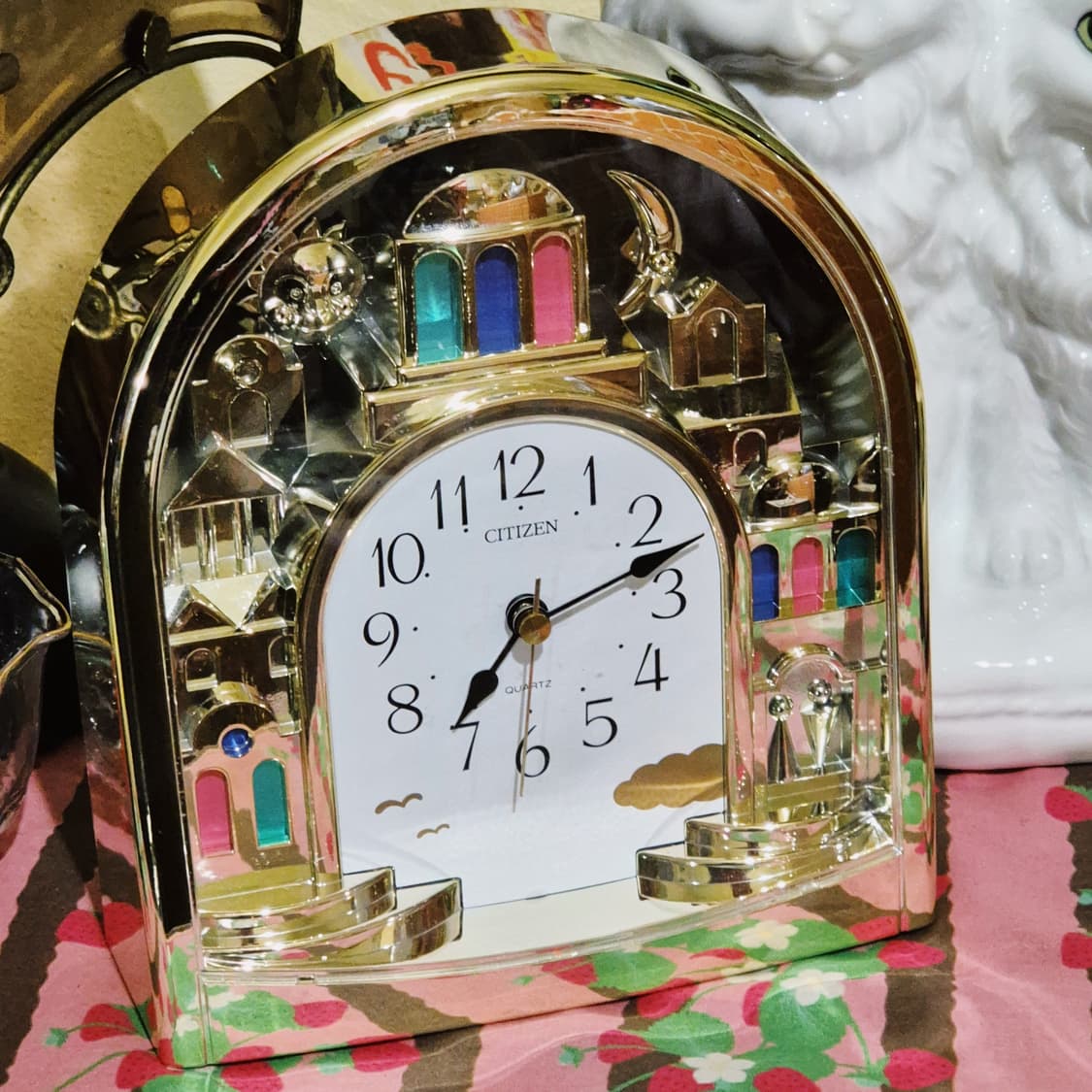 90s 시티즌 해와 달 골드돔 판타지 탁상 시계 상품이미지6