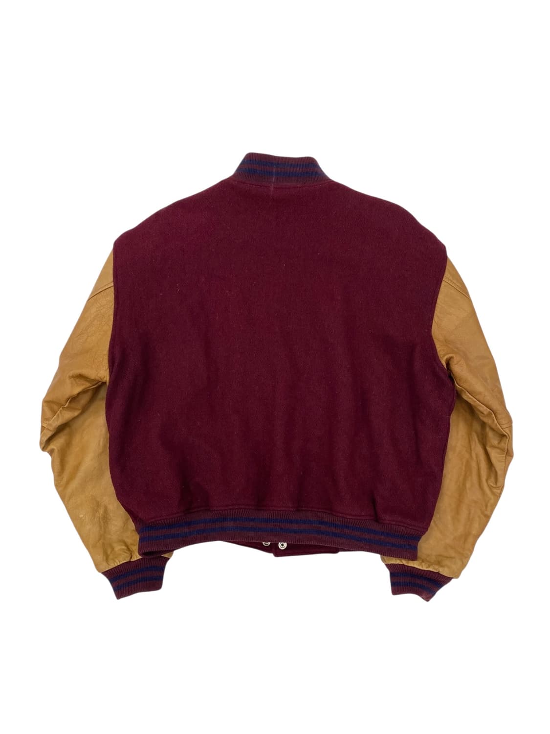 90‘s 갭 울/레더 바시티 자켓 상품이미지2