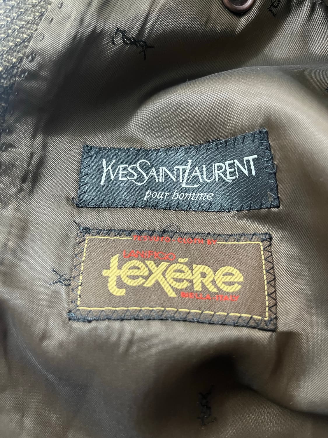 입생로랑 00s 브라운 트위드 블레이저 M 상품이미지3