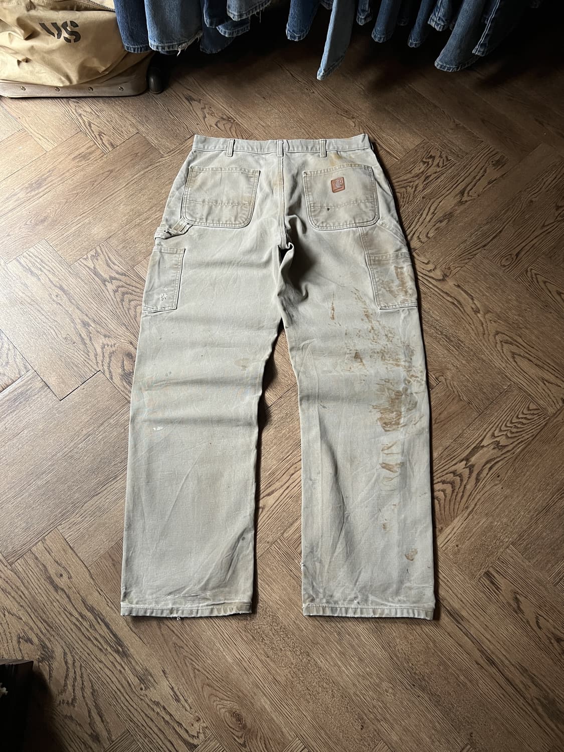 [33]칼하트 USA 더티 디스트로이드 데저트 탄 싱글니 카펜터 워크팬츠 상품이미지2