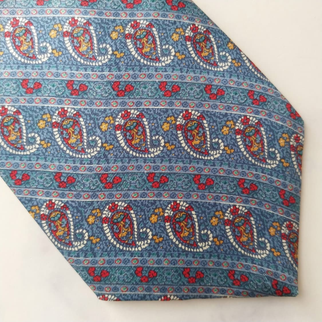 발망 실크 블루 페이즐리 패턴 넥타이 9.5cm A+등급 K1829
 상품이미지9