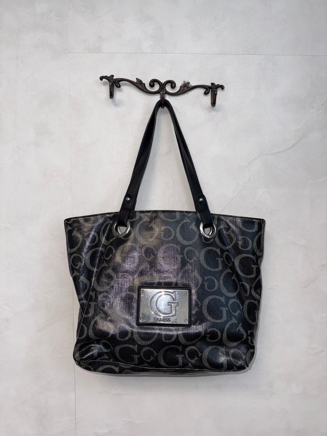 Guess black logo tote bag 상품이미지1