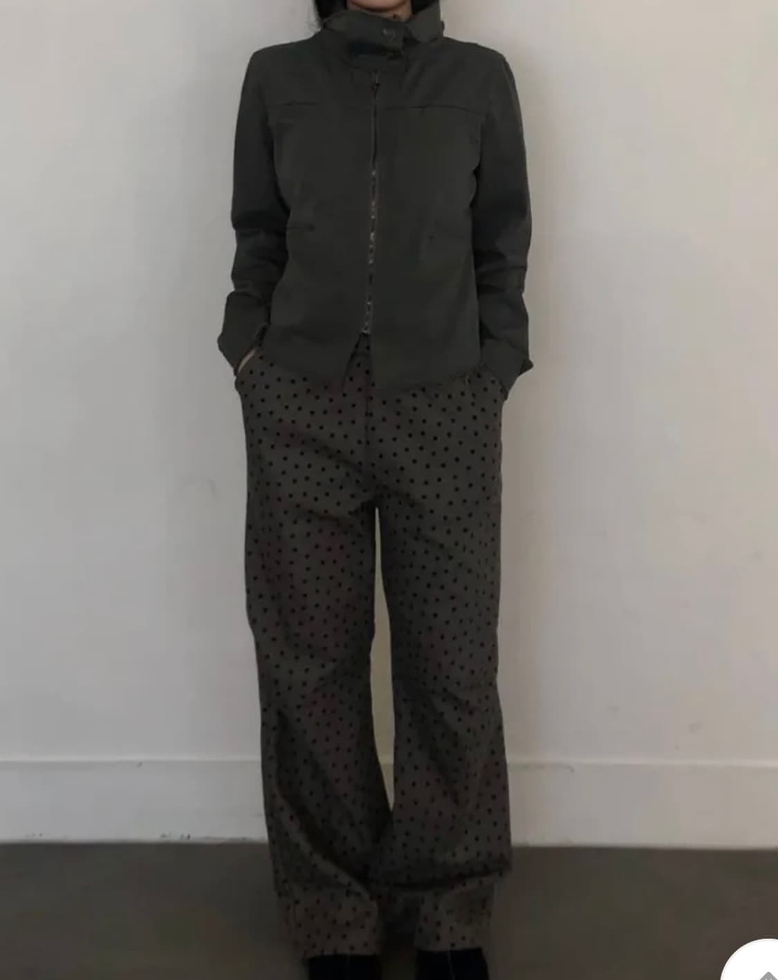 워시드 하이넥 자켓 카키 상품이미지1