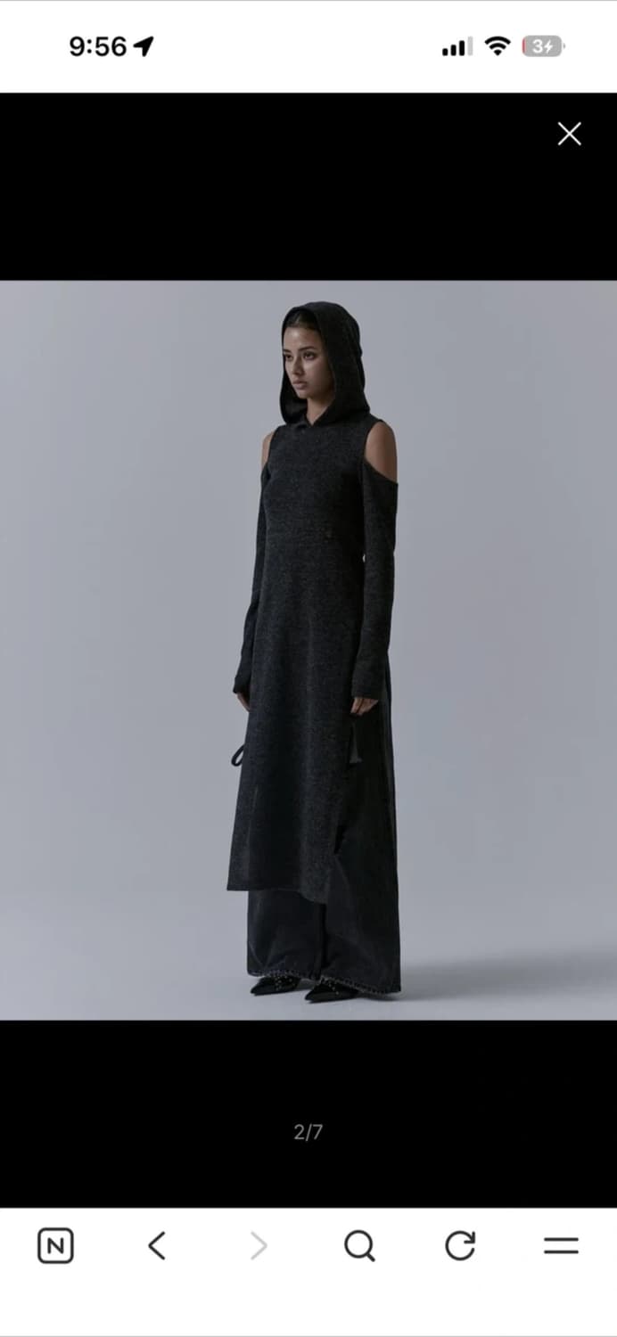 트리밍버드 니트 후드 원피스 상품이미지1