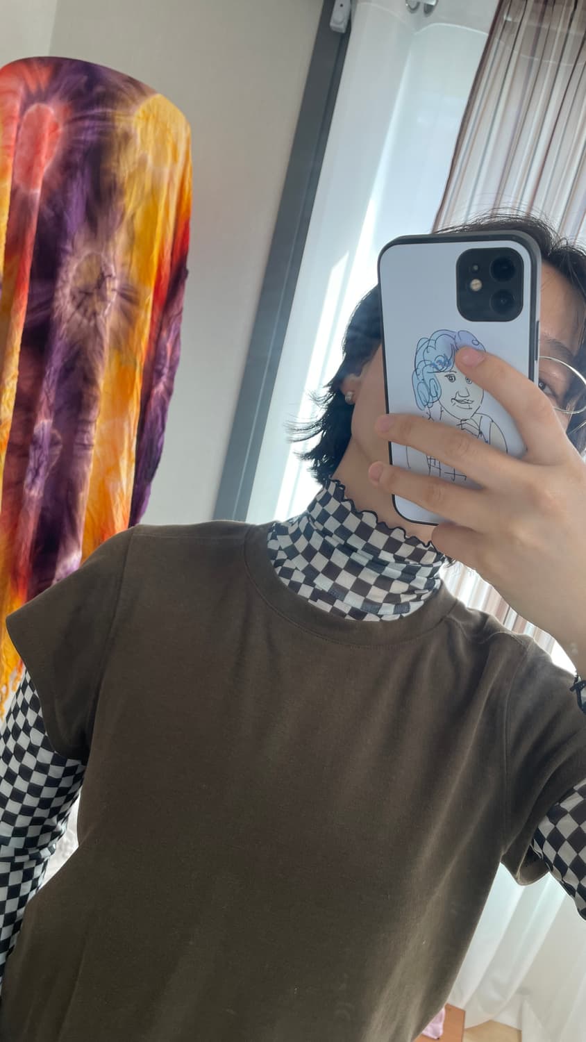 체크 이너 폴라티 일본 빈티지 상품이미지3