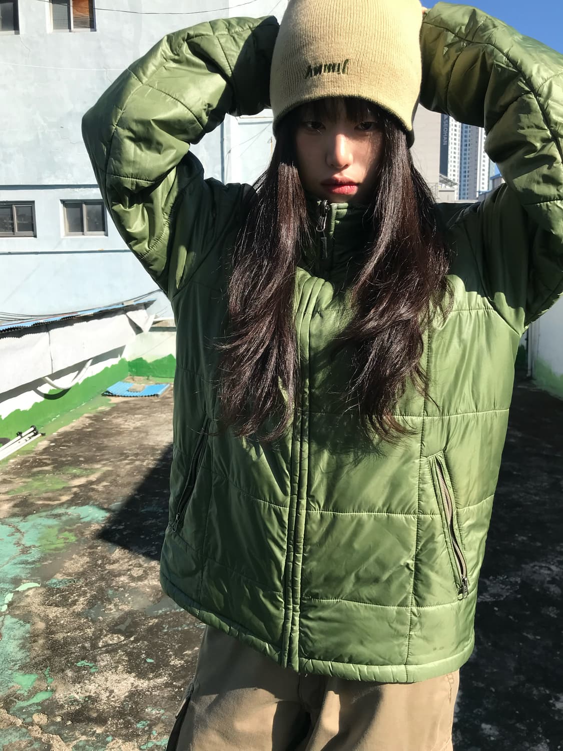 에디바우어 그린 리버시블 패딩 상품이미지1